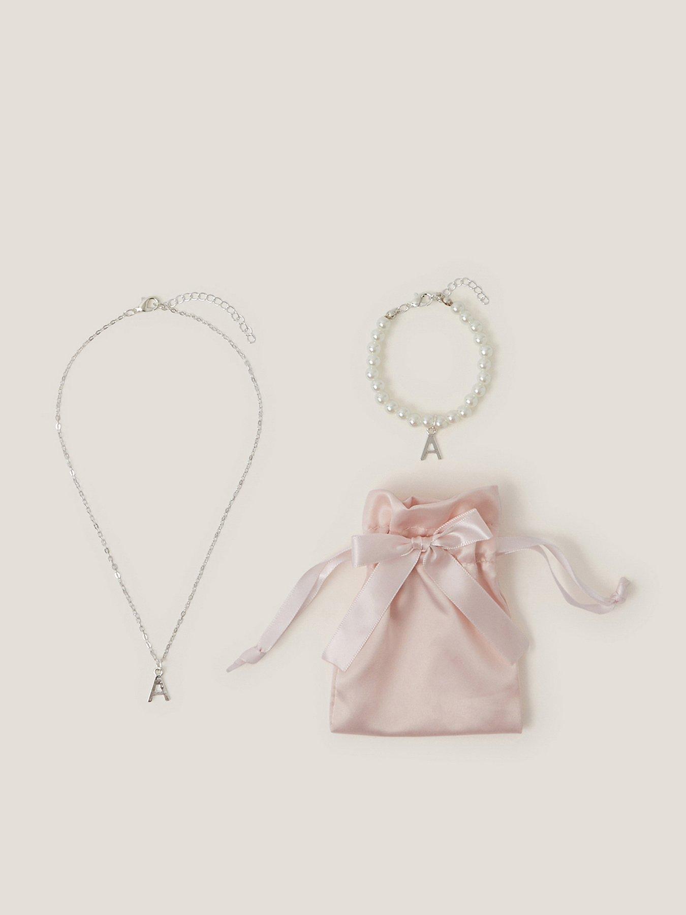 Image 1 of 4 of Monsoon Girls Initial Bridesmaid Pouch Set - Multi