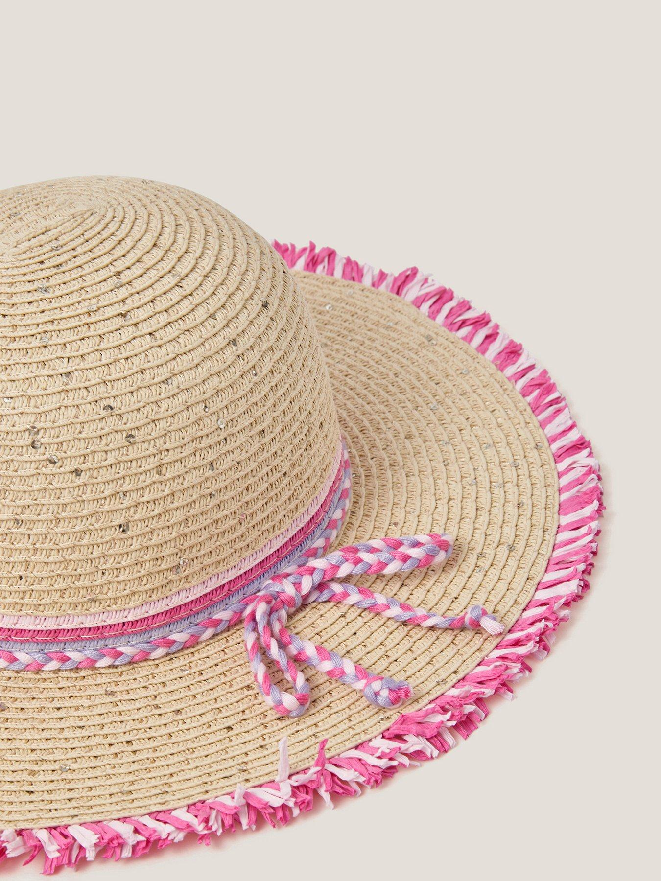  image of monsoon-girls-pink-trim-sparkle-hat-multi