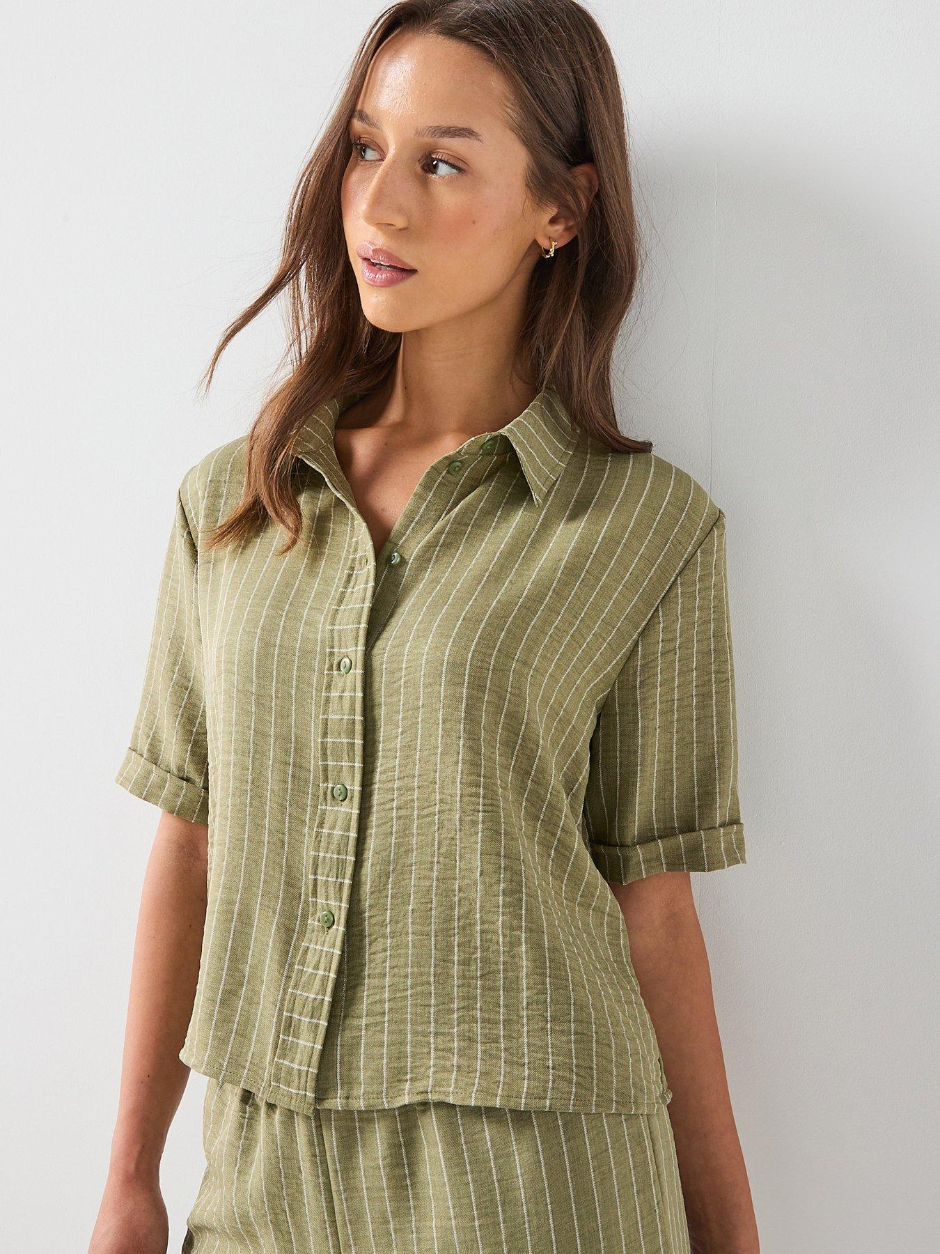 JDY Power Short Sleeve Striped Shirt