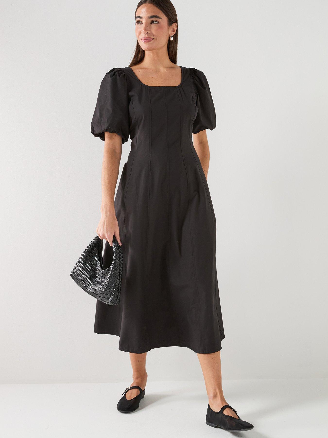 JDY Jdypenelope S/S Midi Dress Wvn - Black