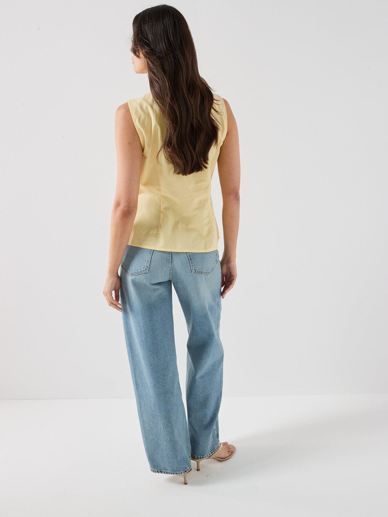 Image 2 of 5 of Vero Moda Selma Waistcoat - Yellow
