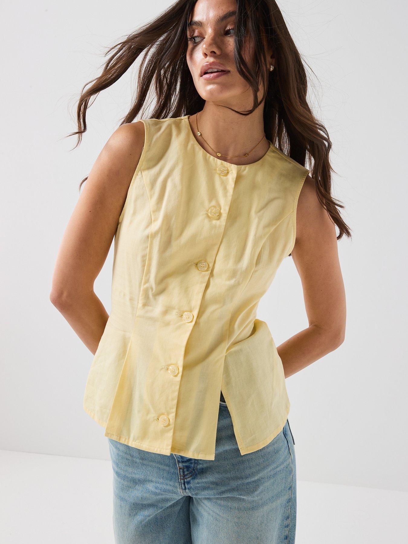 Image 4 of 5 of Vero Moda Selma Waistcoat - Yellow