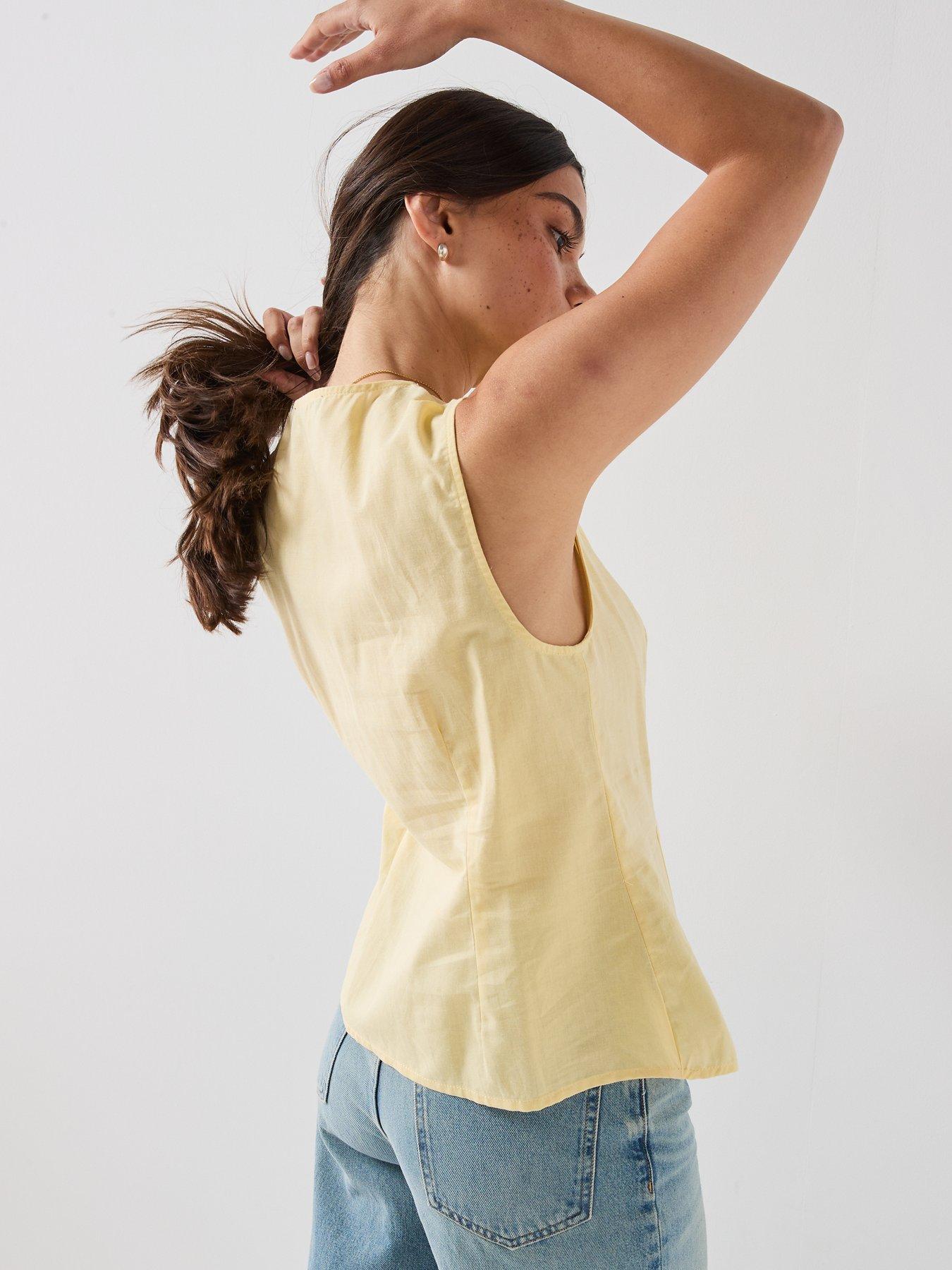 Image 5 of 5 of Vero Moda Selma Waistcoat - Yellow