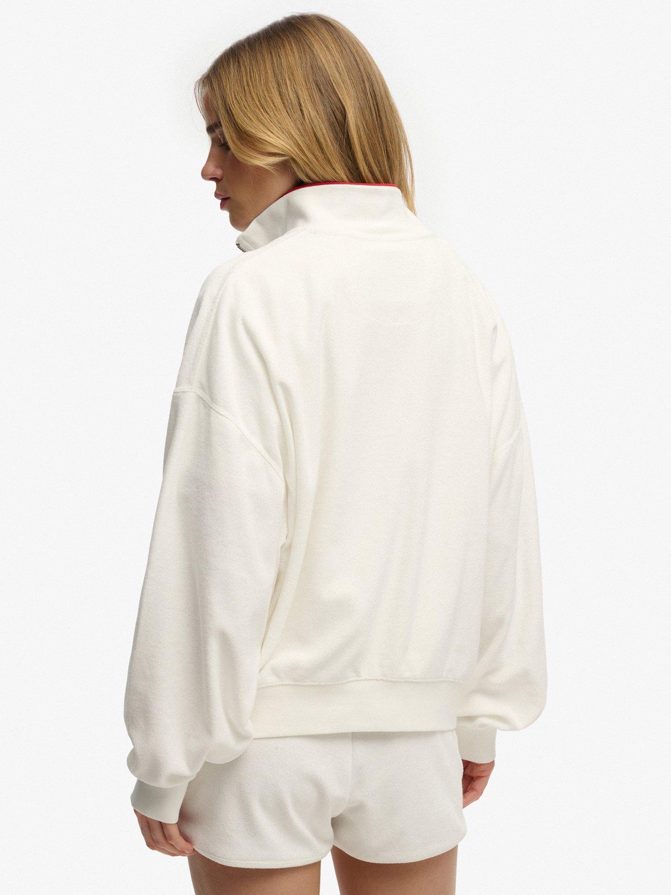 stillFront image of superdry-heritage-terry-half-zip-sweatshirt-cream