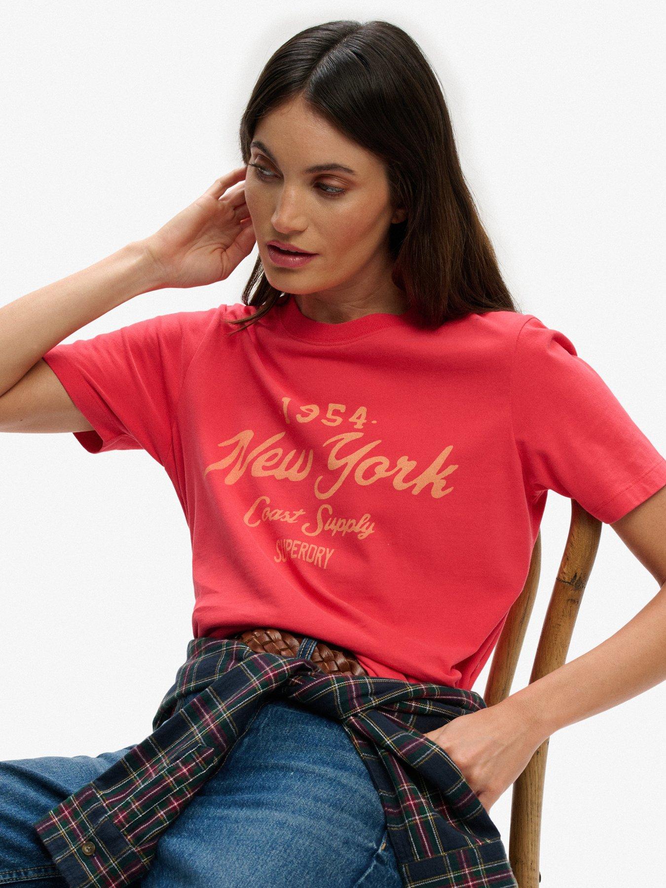 Image 5 of 6 of Superdry Beach Club Relaxed T-Shirt - Red