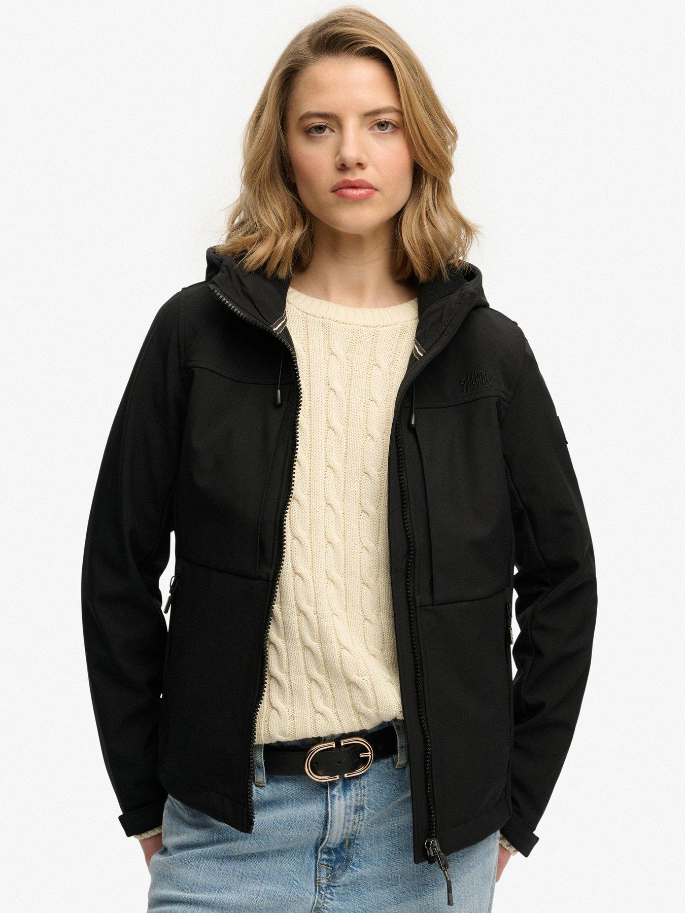 front image of superdry-hooded-classic-trekker-jacket-black