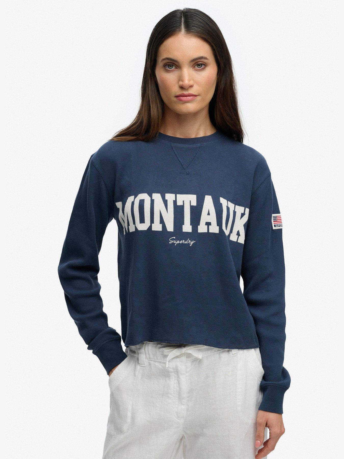Superdry Athletic Essential Graphic Long Sleeve Top - Blue