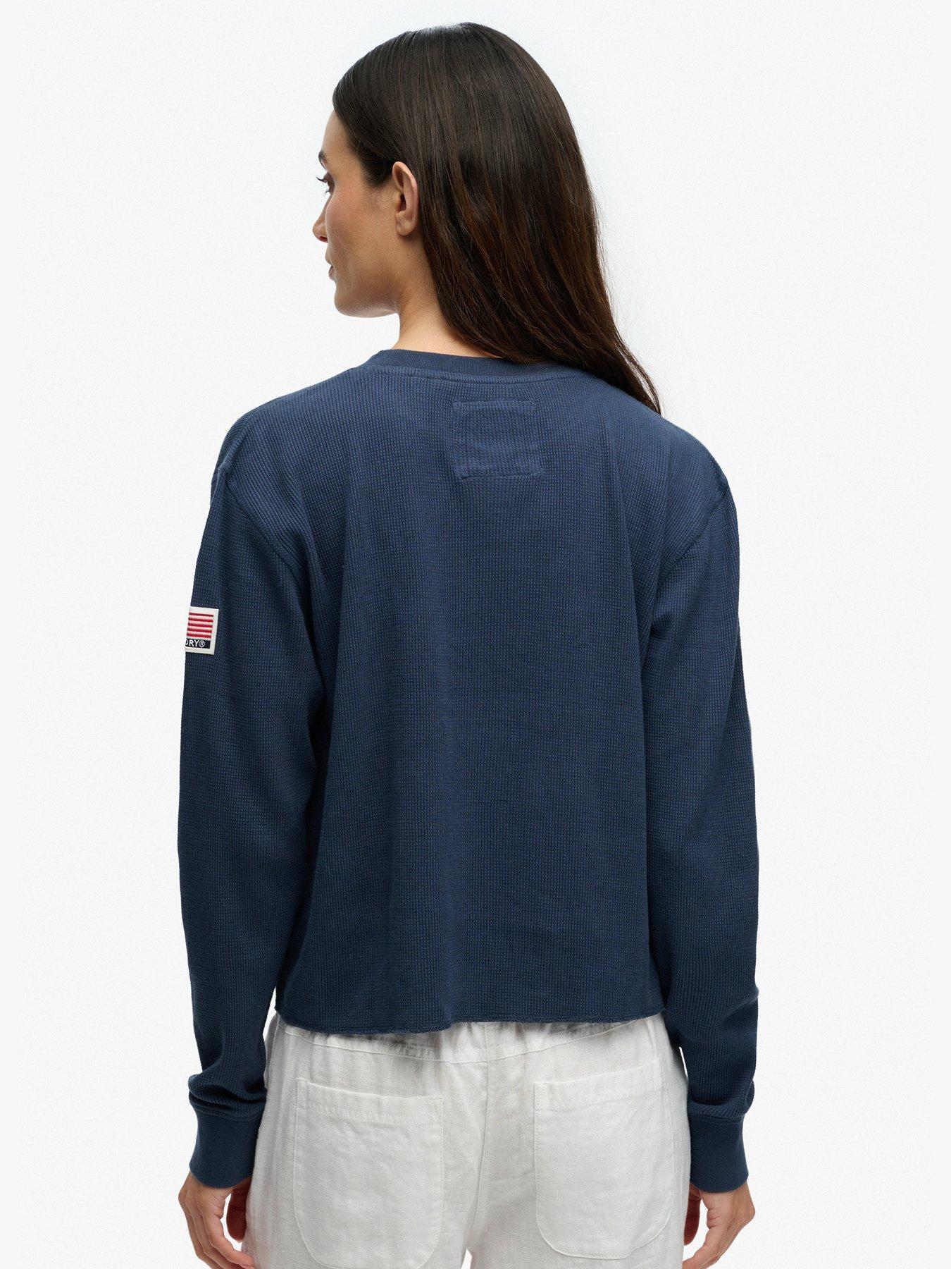  image of superdry-athletic-essential-graphic-long-sleeve-top-blue