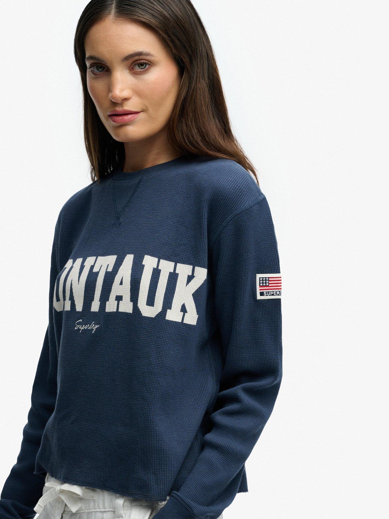  image of superdry-athletic-essential-graphic-long-sleeve-top-blue