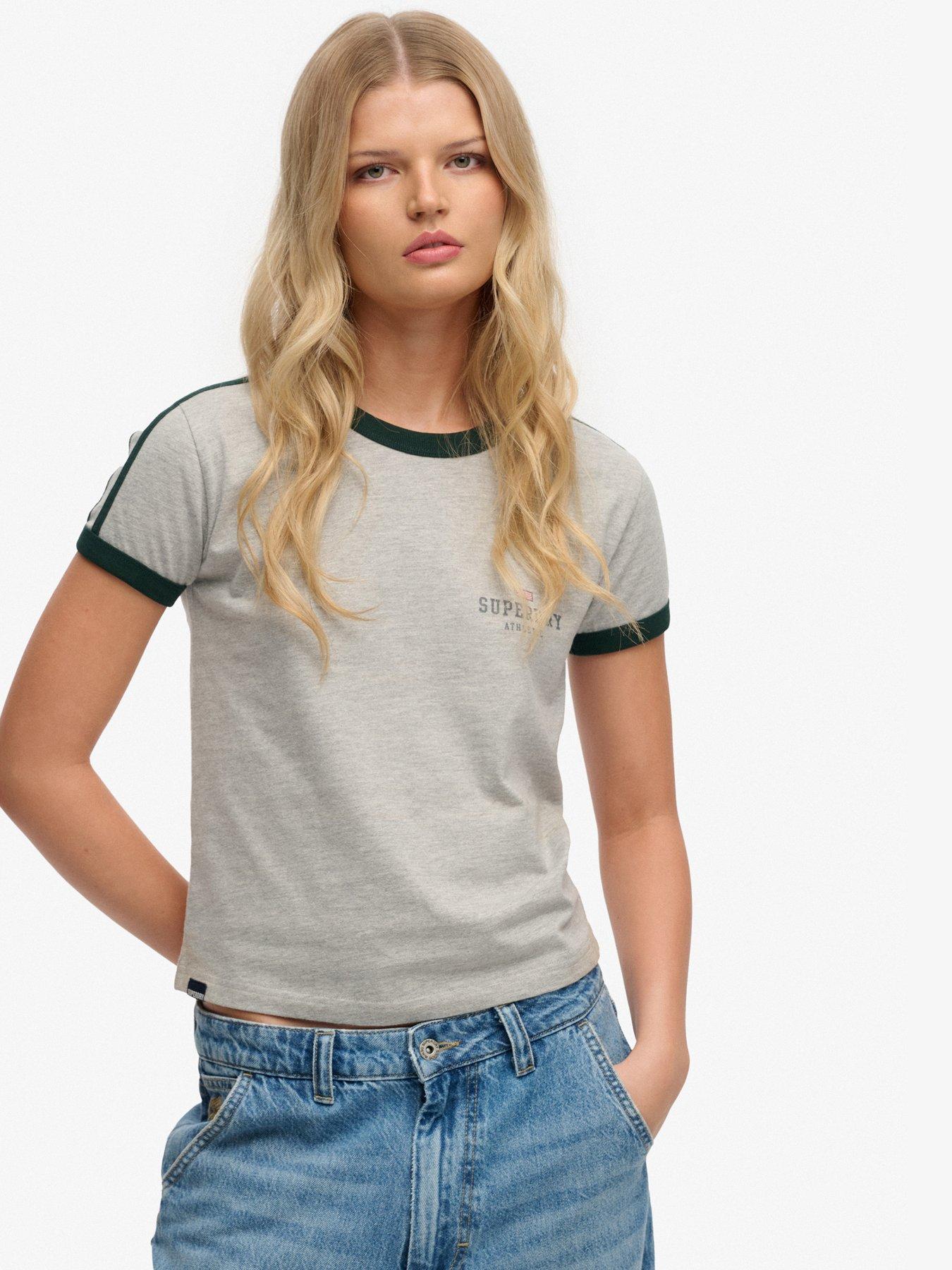 front image of superdry-athletic-essentials-graphic-ringer-t-shirt-grey