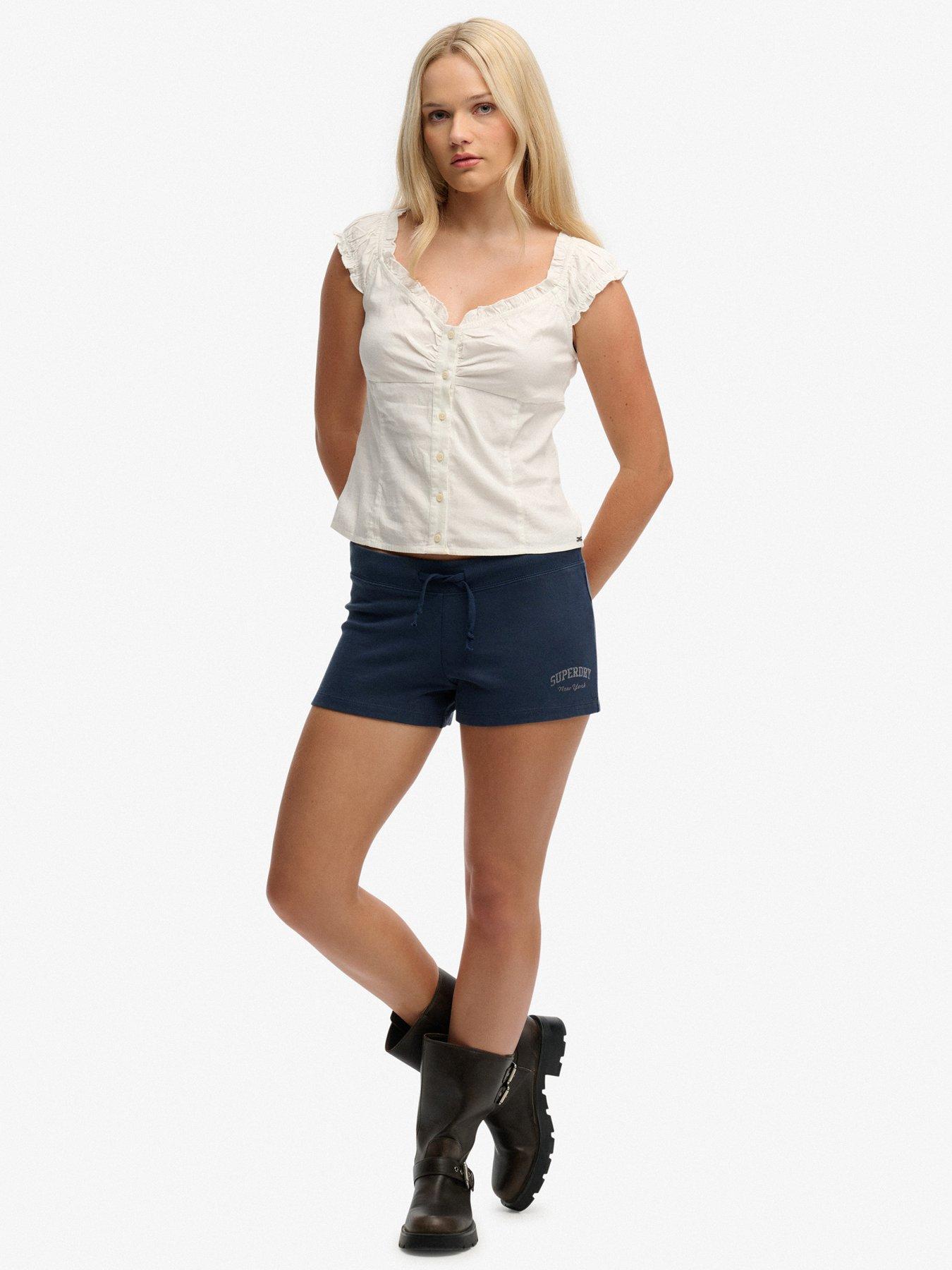  image of superdry-athletic-essentials-jersey-script-short-blue
