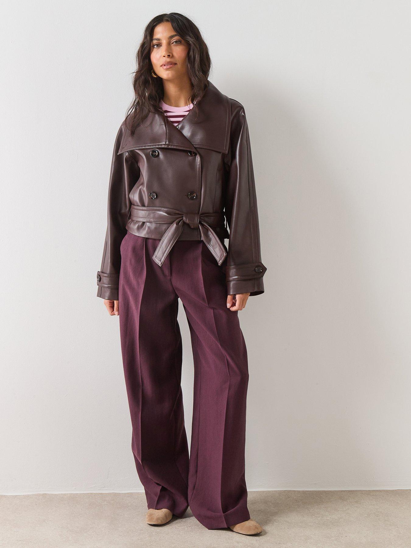 image of mango-faux-leather-jacket-with-maxi-lapels-red