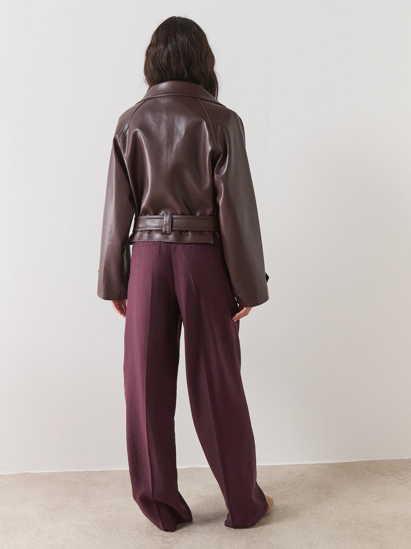  image of mango-faux-leather-jacket-with-maxi-lapels-red