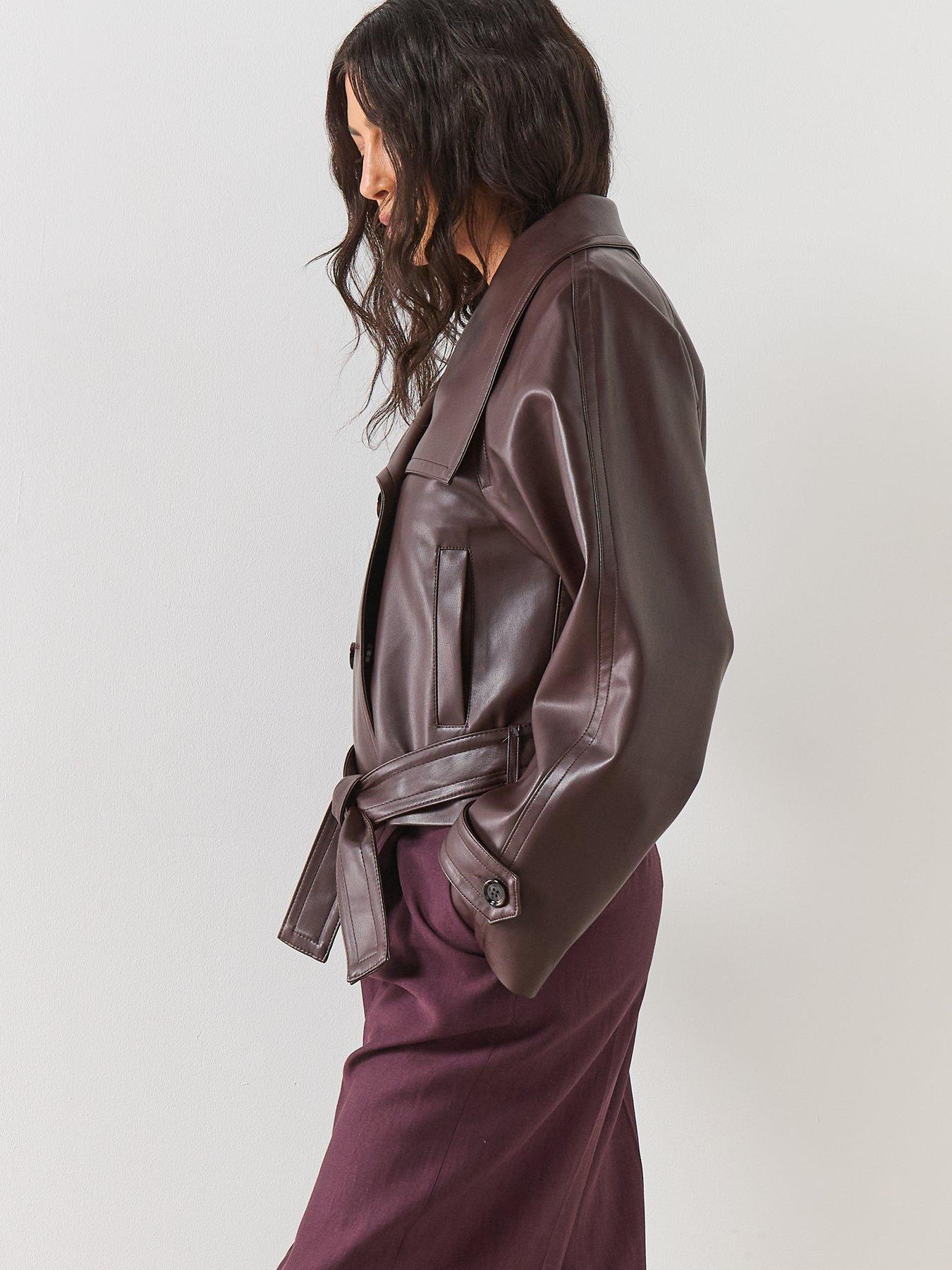  image of mango-faux-leather-jacket-with-maxi-lapels-red