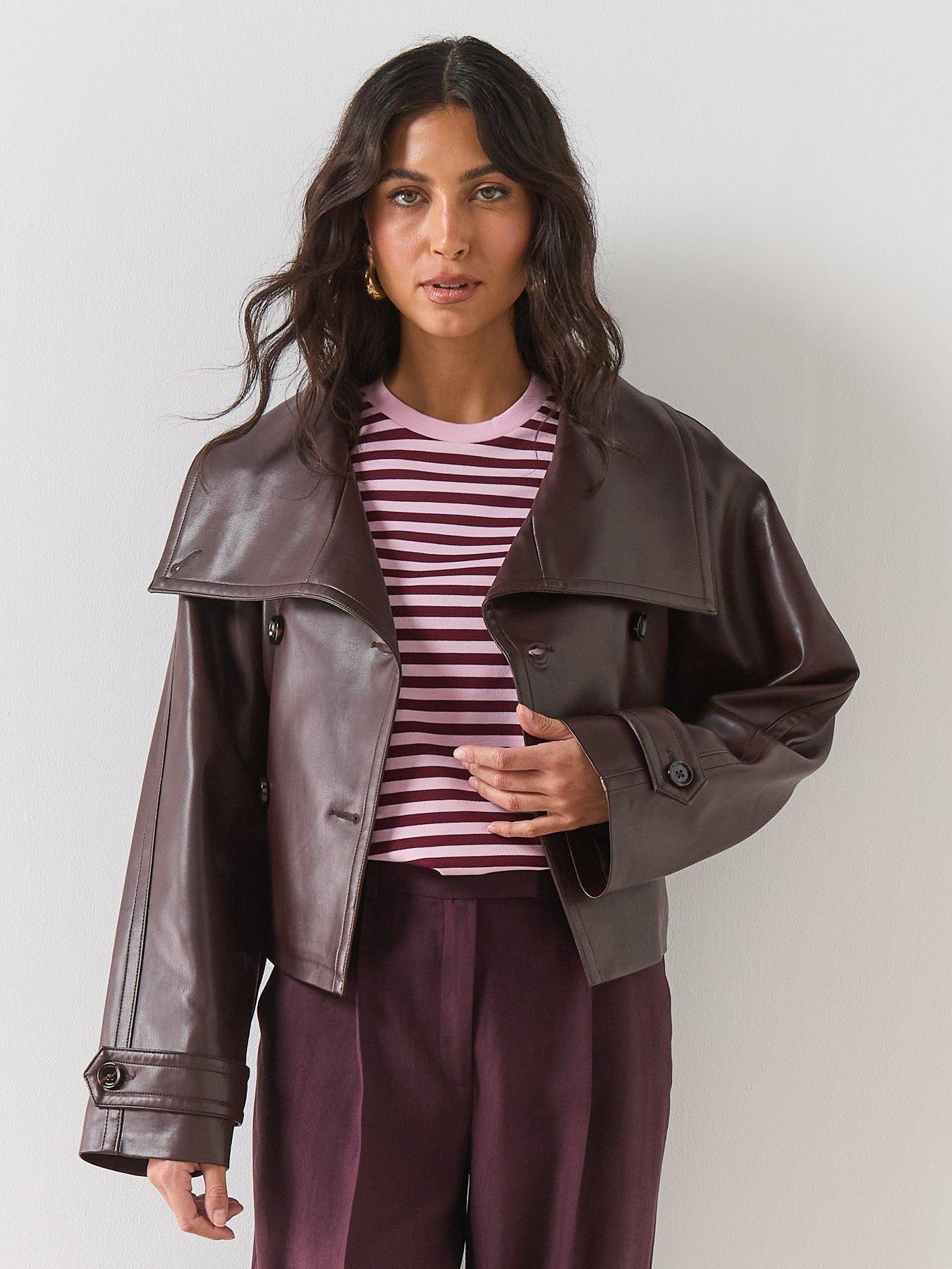  image of mango-faux-leather-jacket-with-maxi-lapels-red