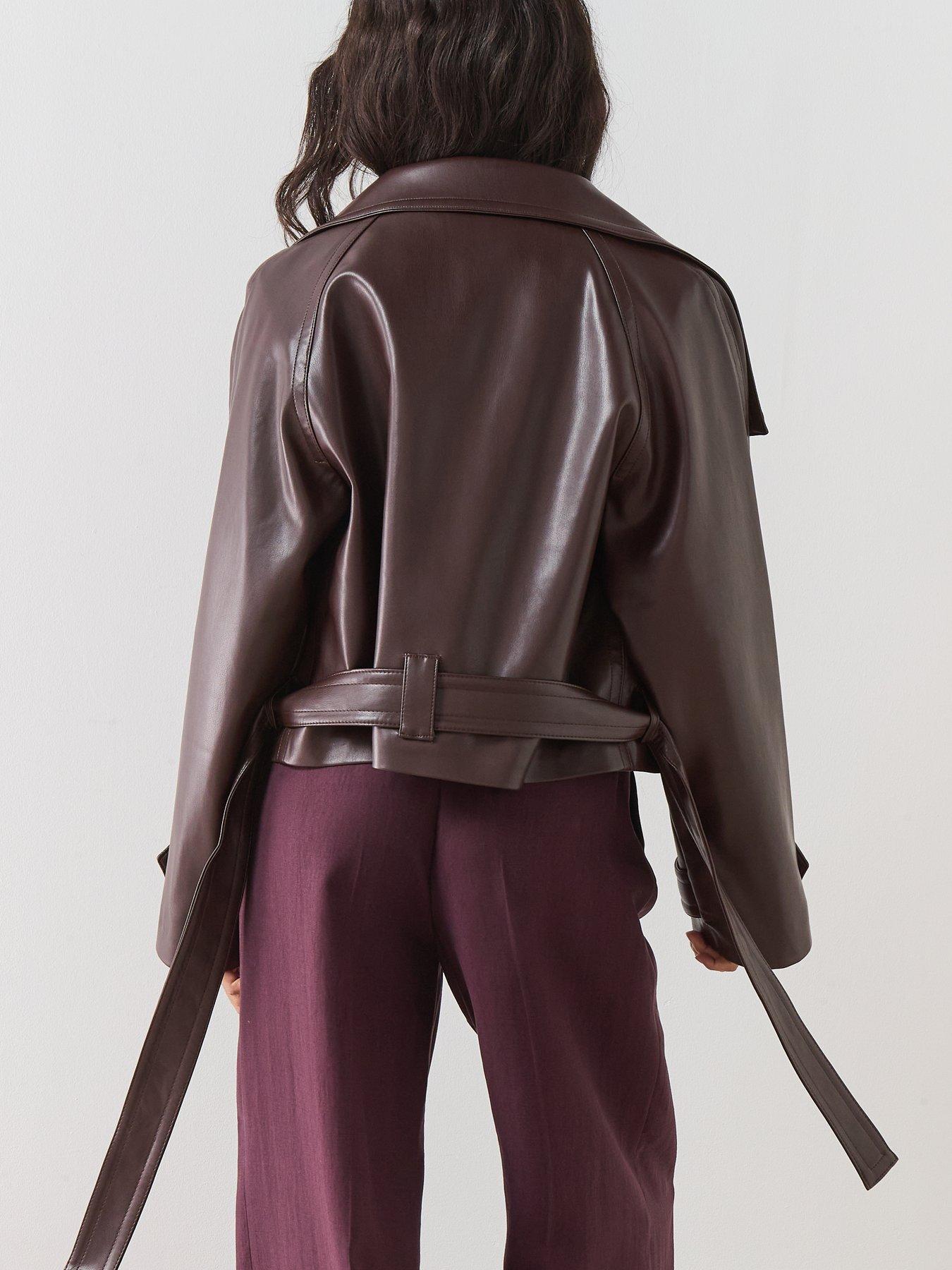  image of mango-faux-leather-jacket-with-maxi-lapels-red