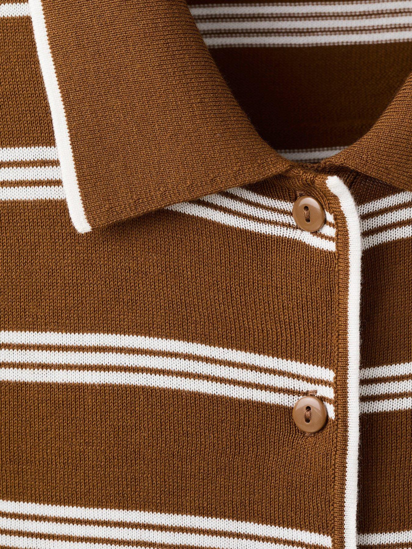  image of mango-cardigan-with-shirt-collar-brown