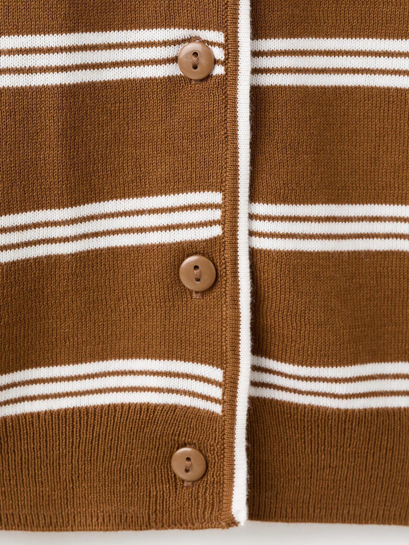  image of mango-cardigan-with-shirt-collar-brown