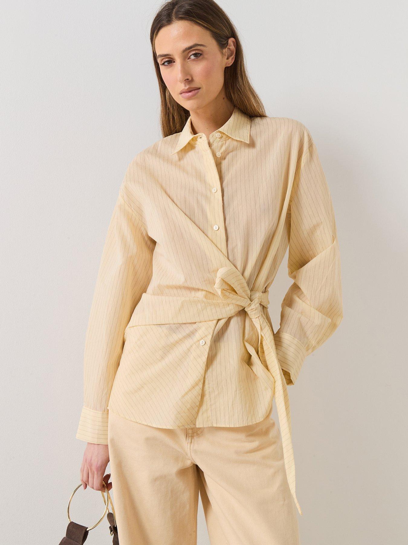 Mango Stripped Knot Shirt - Yellow