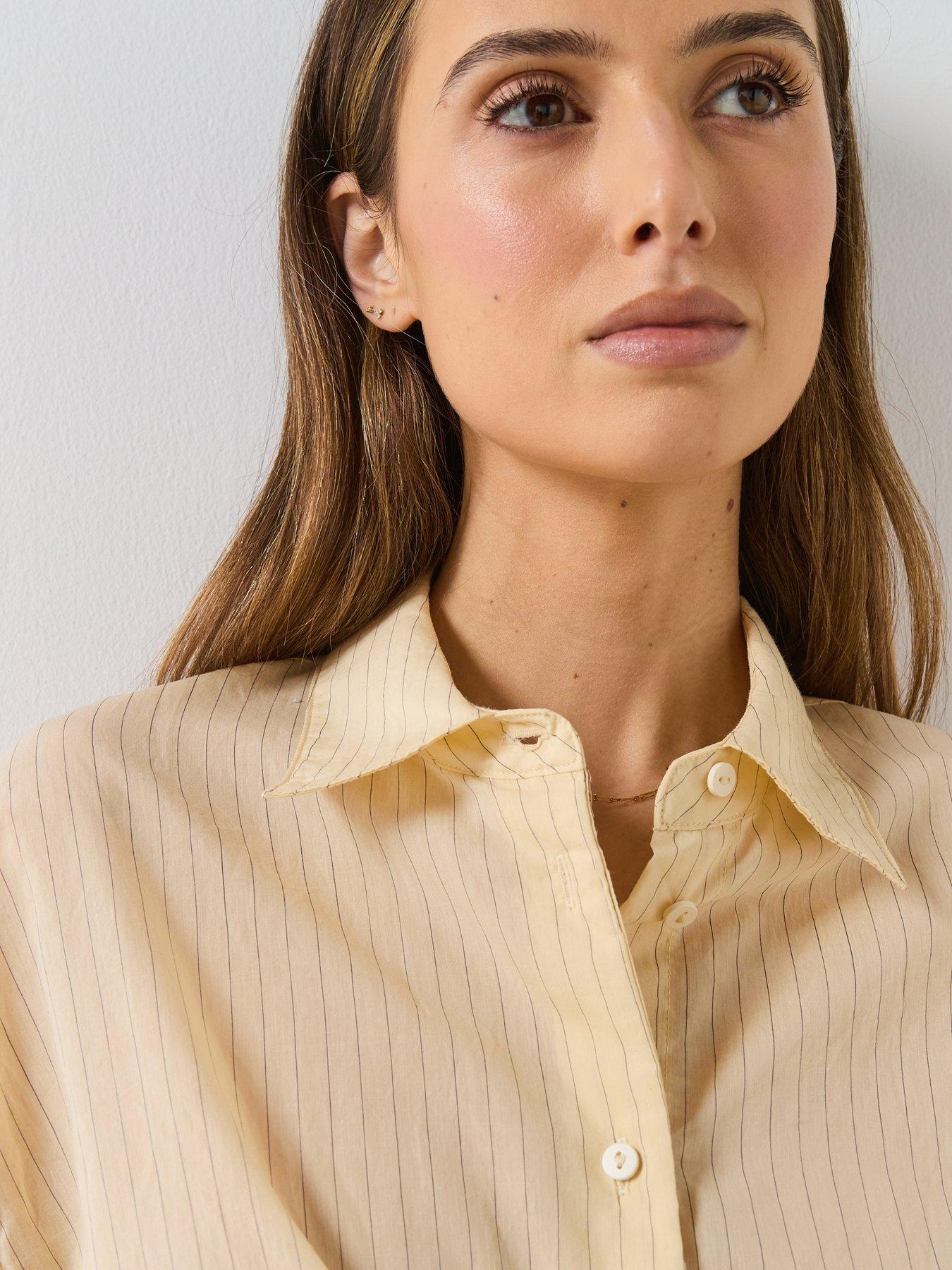 image of mango-stripped-knot-shirt-yellow