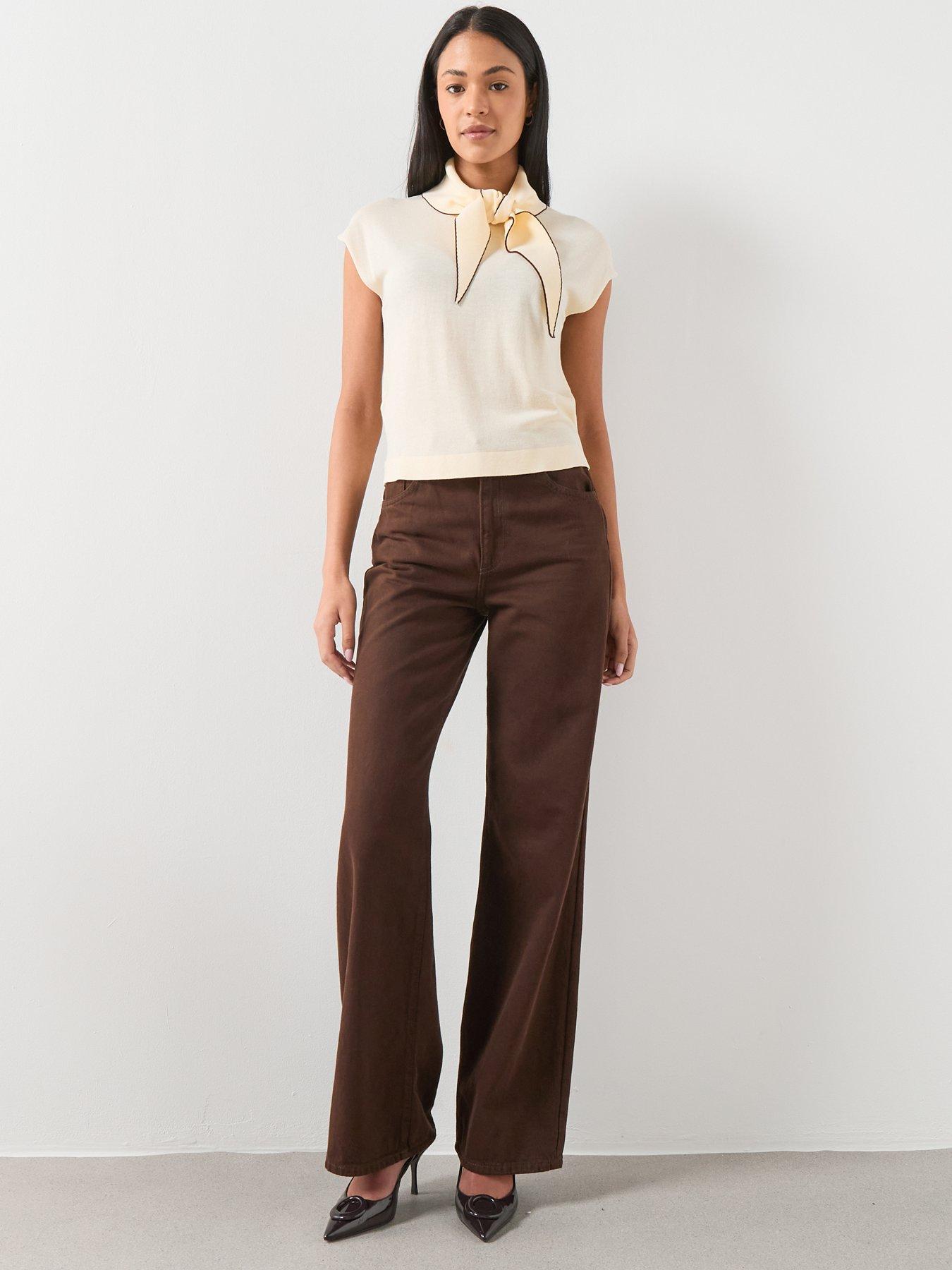  image of mango-knitted-top-with-scarf-detail-yellow