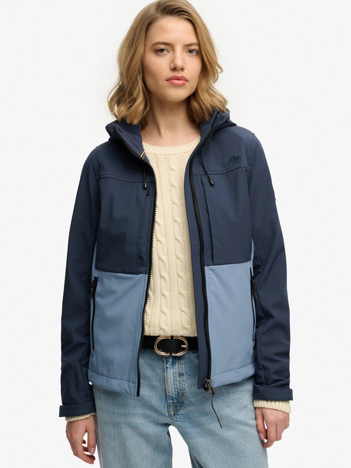 Image 1 of 6 of Superdry Hooded Colour Block Trekker Jacket - Blue