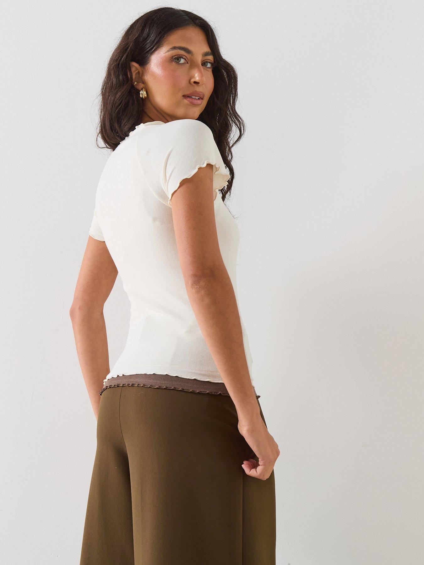  image of mango-contrasting-t-shirt-beige