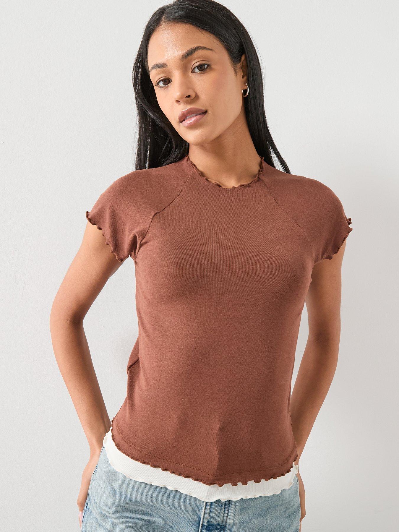 Mango T-Shirt Curlita - Brown