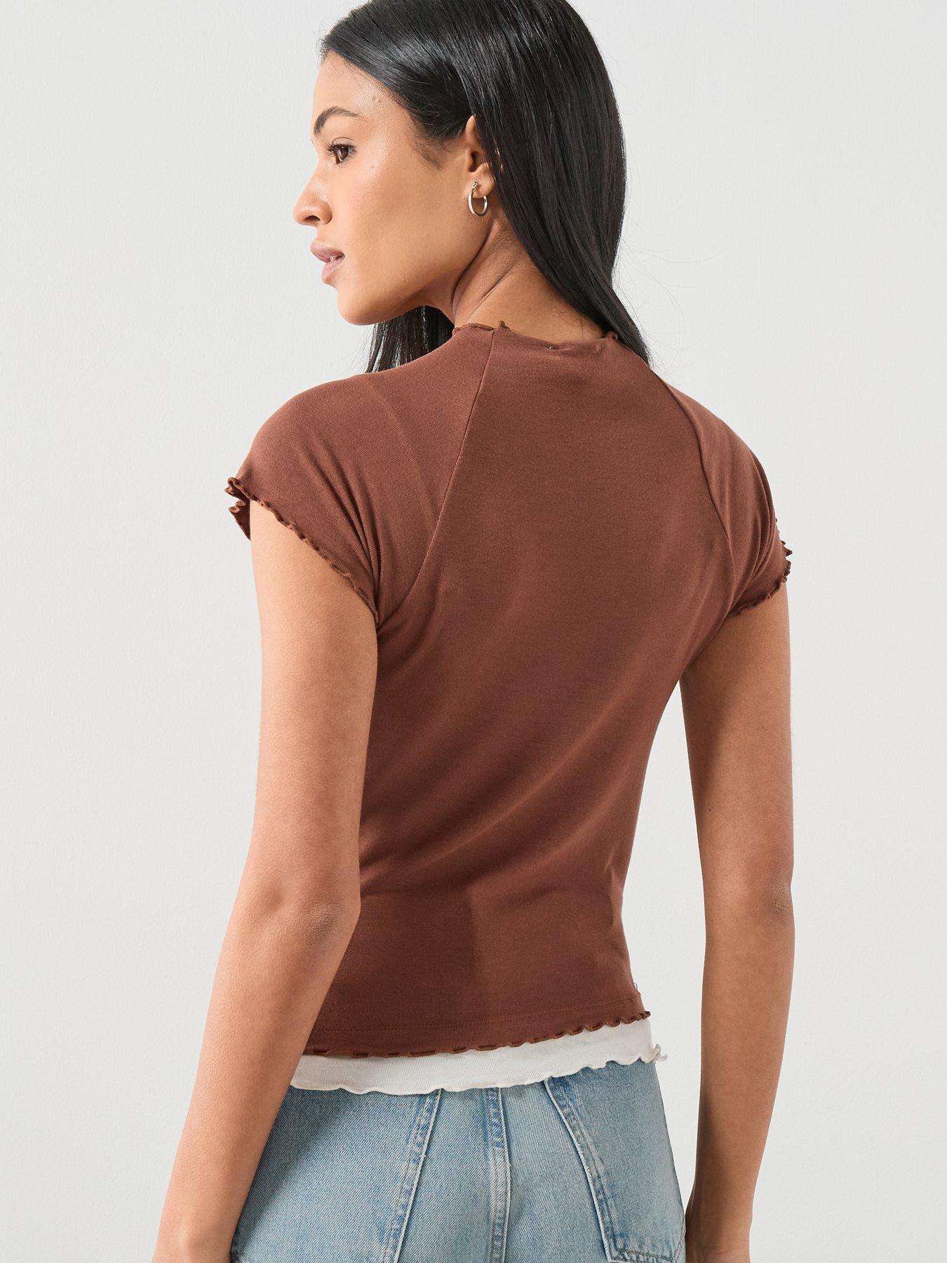 Image 2 of 4 of Mango T-Shirt Curlita - Brown