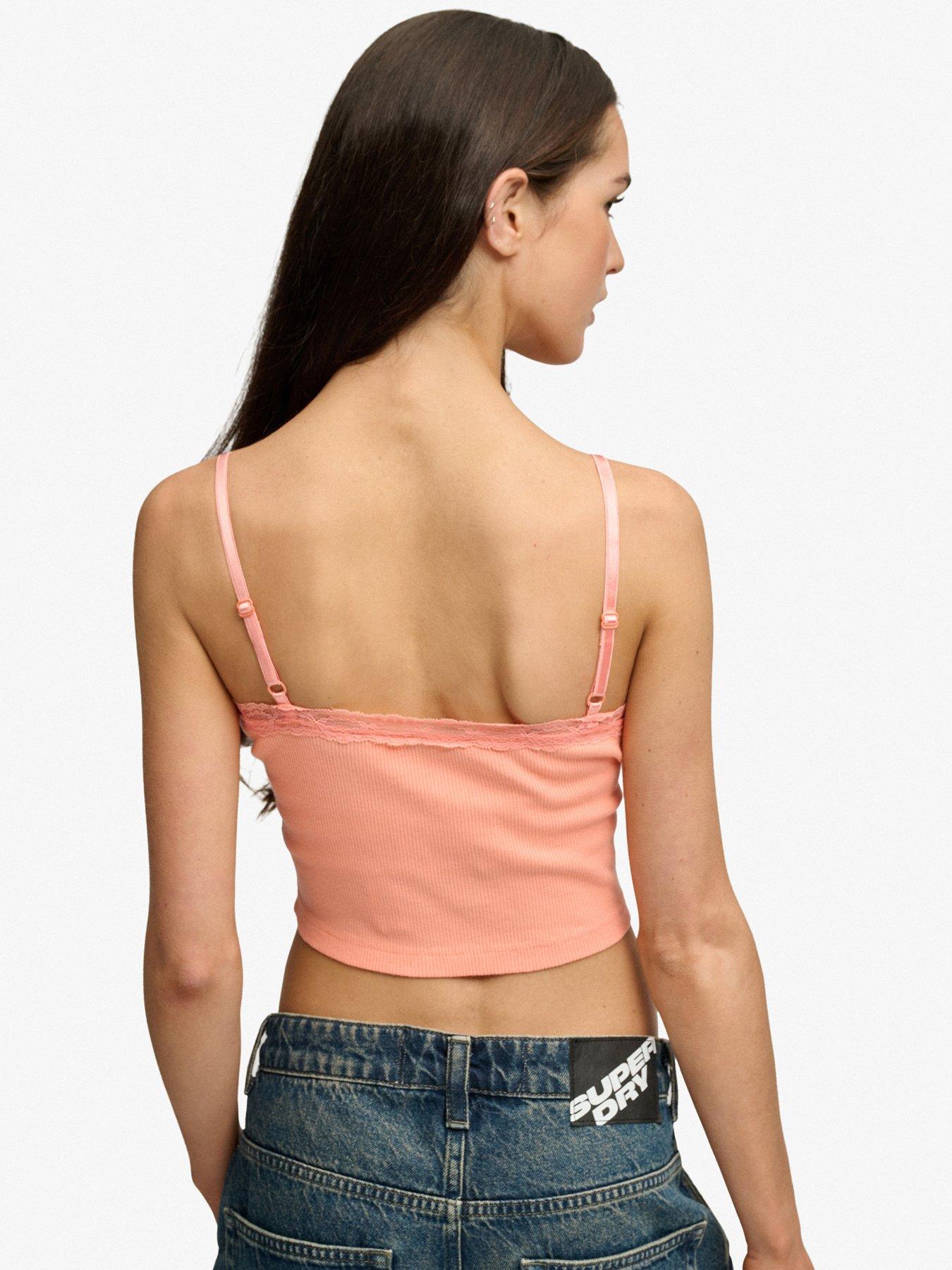 Image 2 of 5 of Superdry Essential Lace Trim Crop Cami