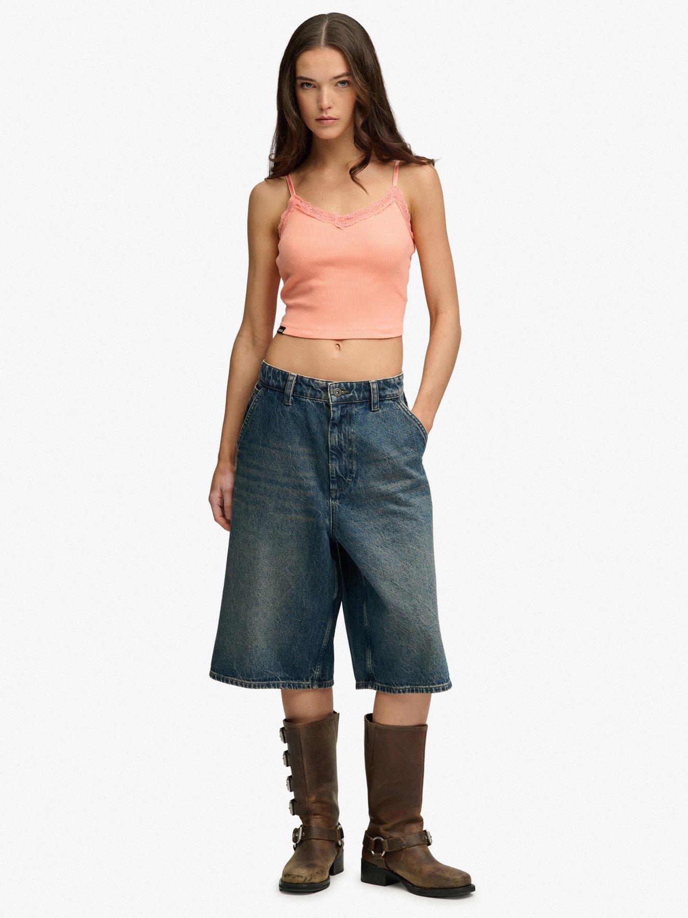 Image 3 of 5 of Superdry Essential Lace Trim Crop Cami