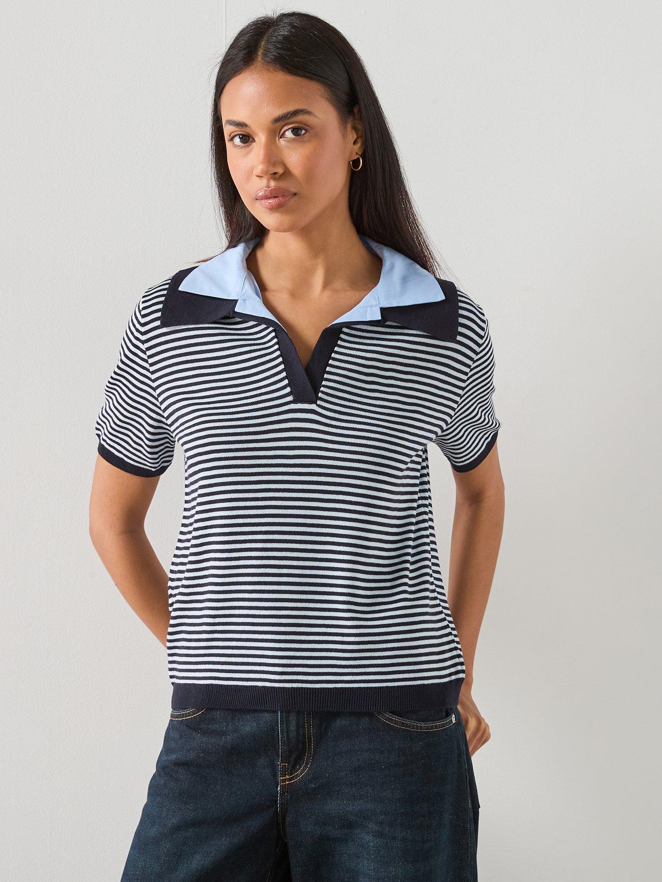 image of mango-knitted-jumper-with-combined-collar-blue