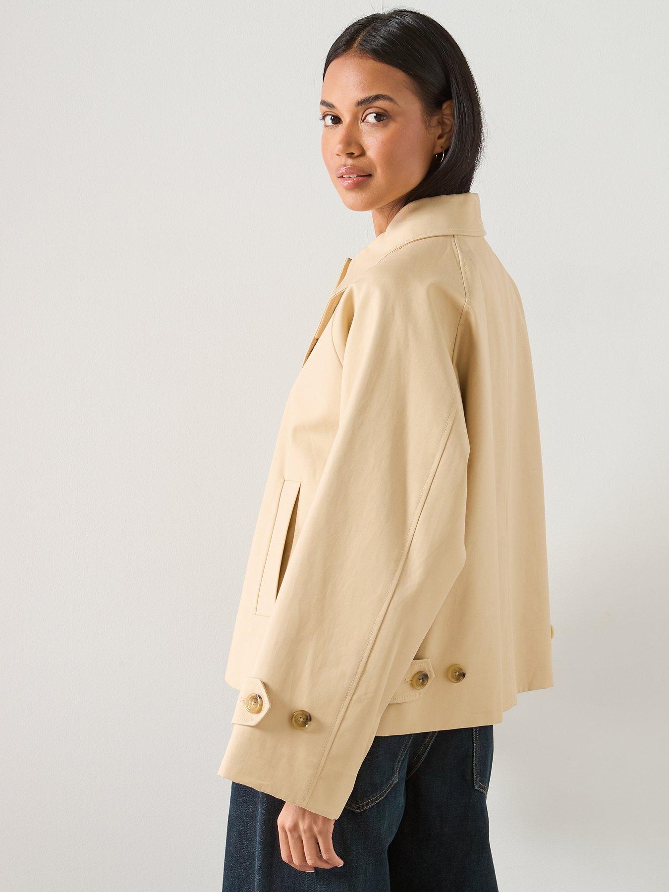 stillFront image of mango-oversized-short-trench-beige