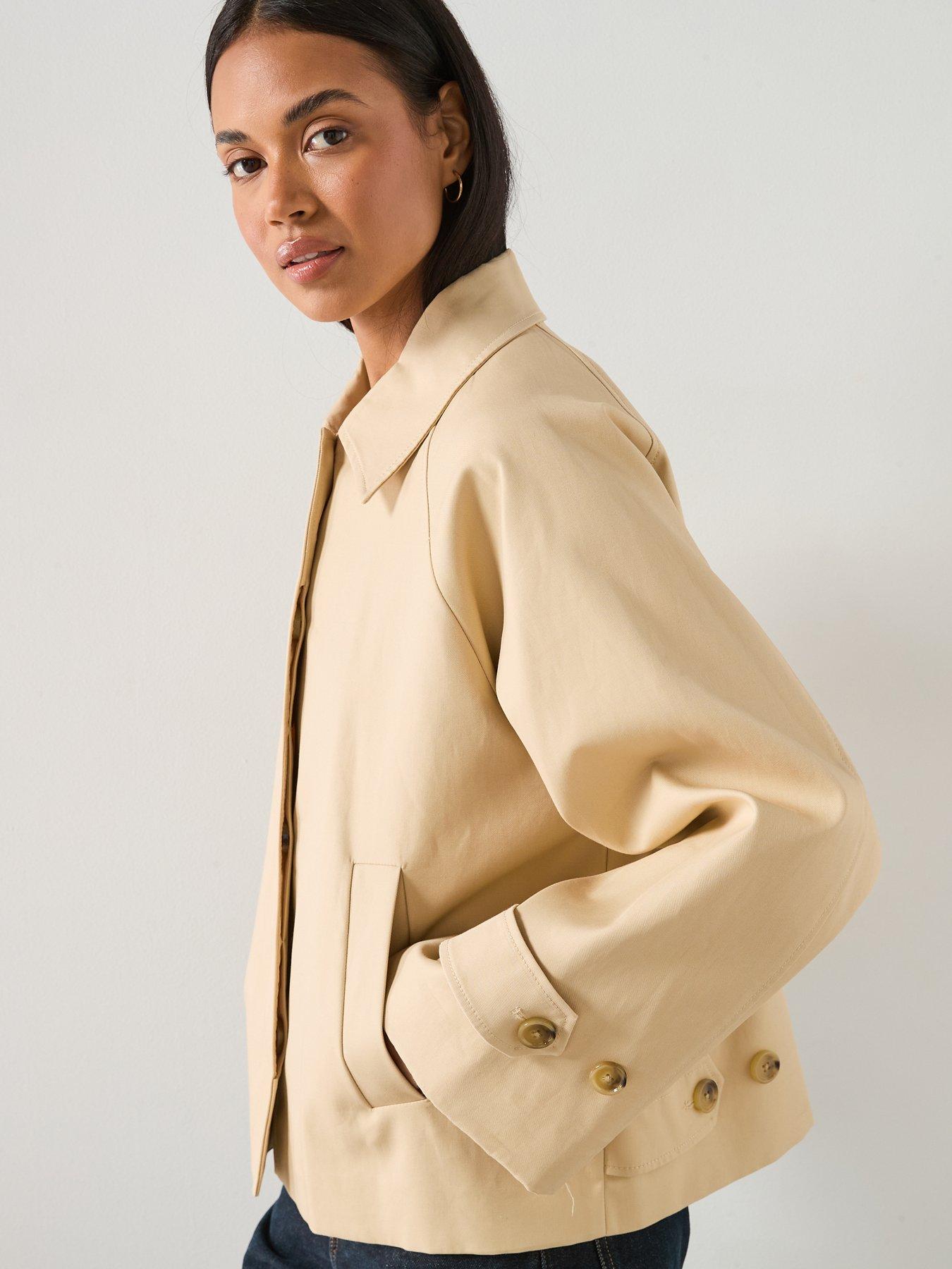  image of mango-oversized-short-trench-beige