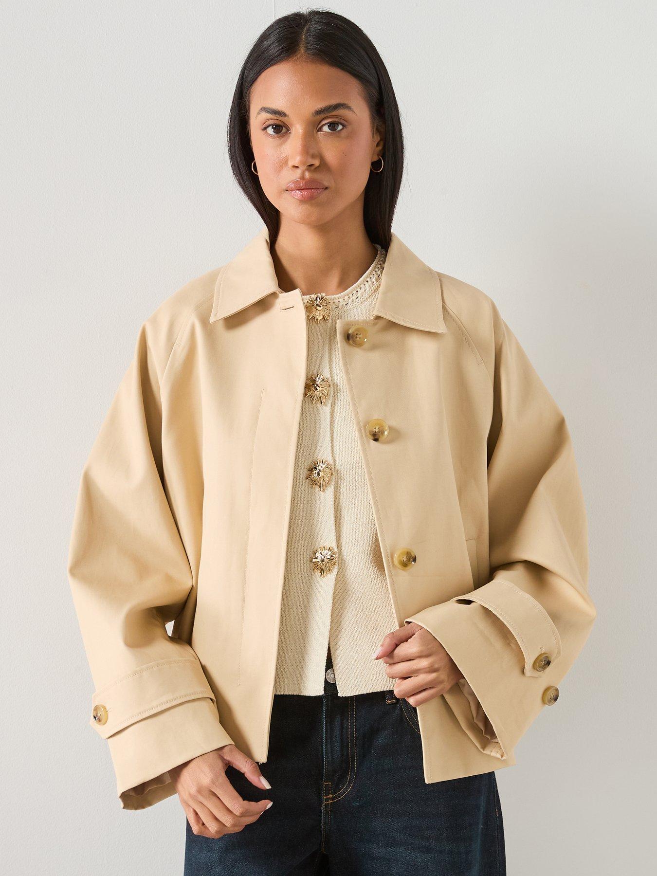  image of mango-oversized-short-trench-beige