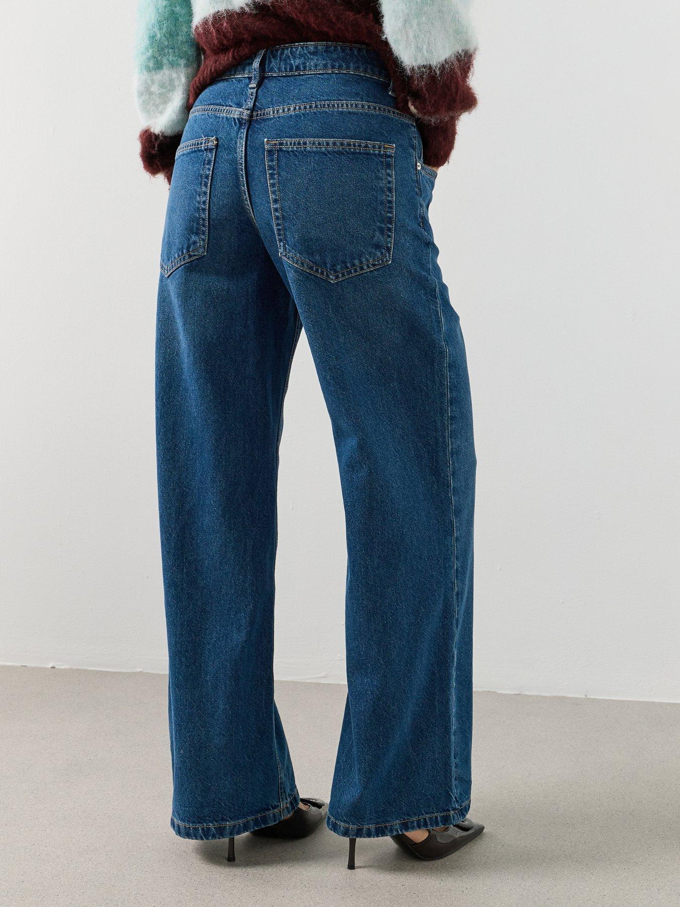 image of mango-mid-rise-straight-jeans-blue