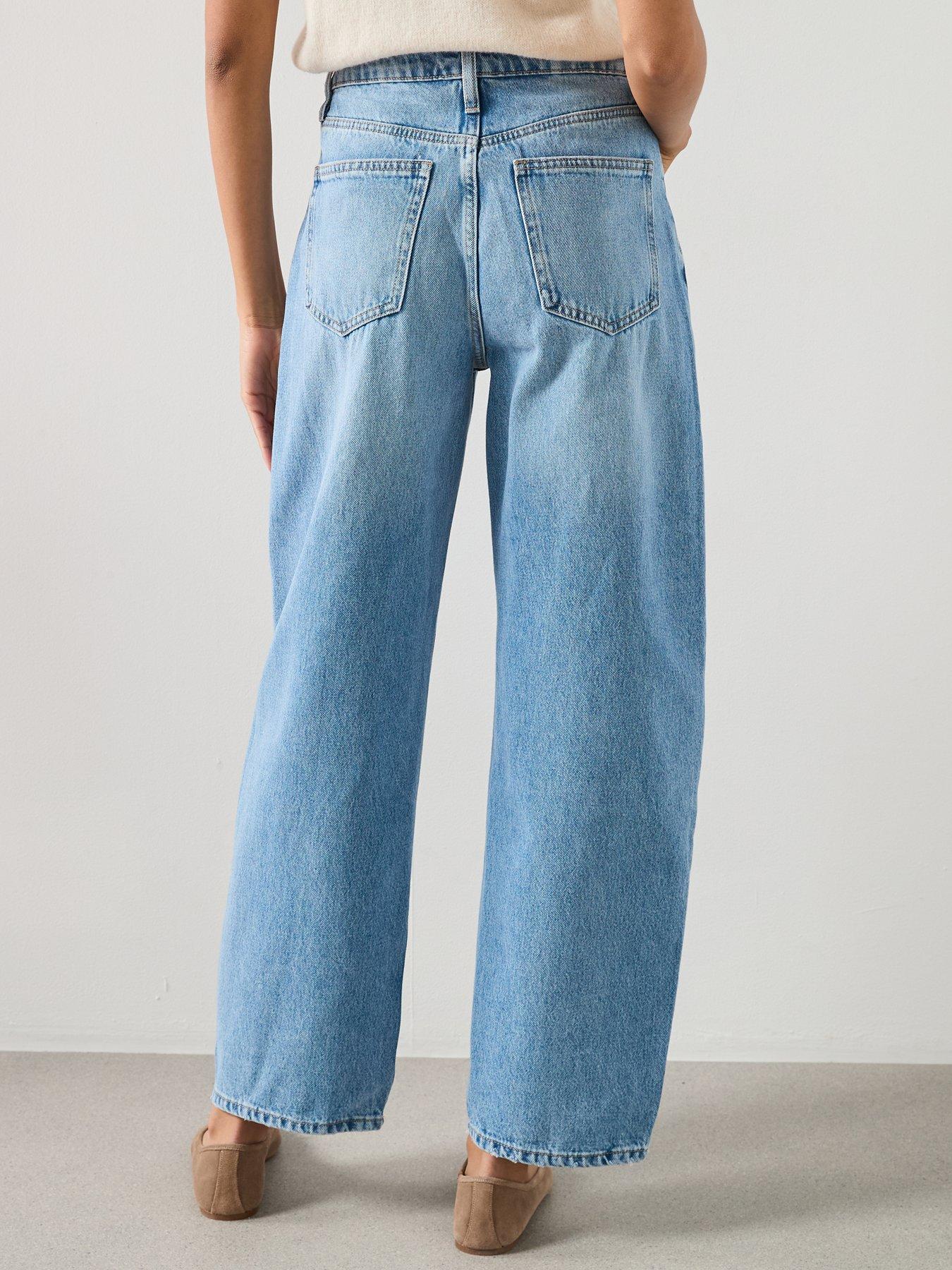 Image 2 of 6 of Mango High-waisted Barrel Jeans - Blue