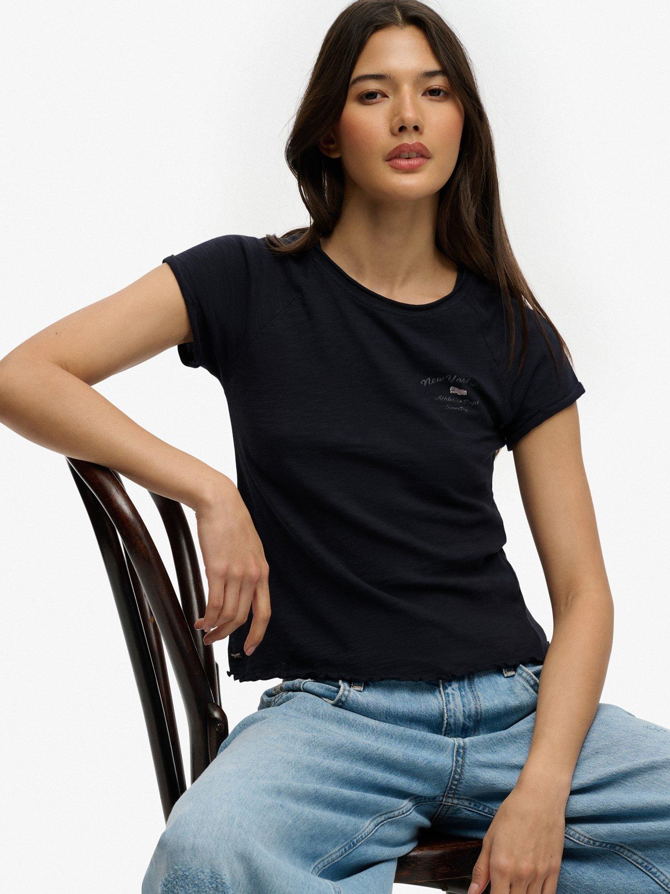  image of superdry-athletic-essentials-slub-graphic-t-shirt-blue