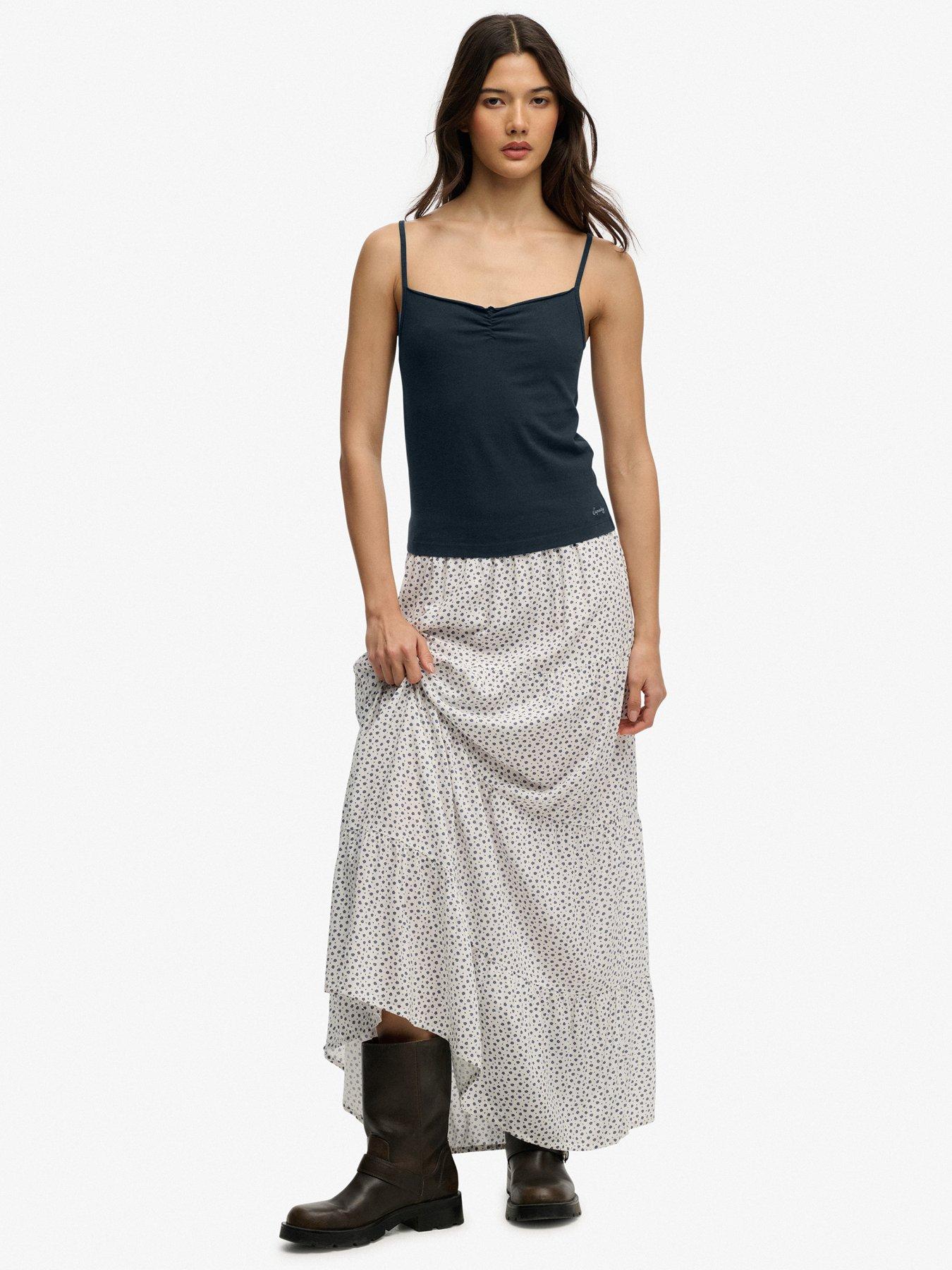  image of superdry-athletic-essentials-gathered-cami-top-blue