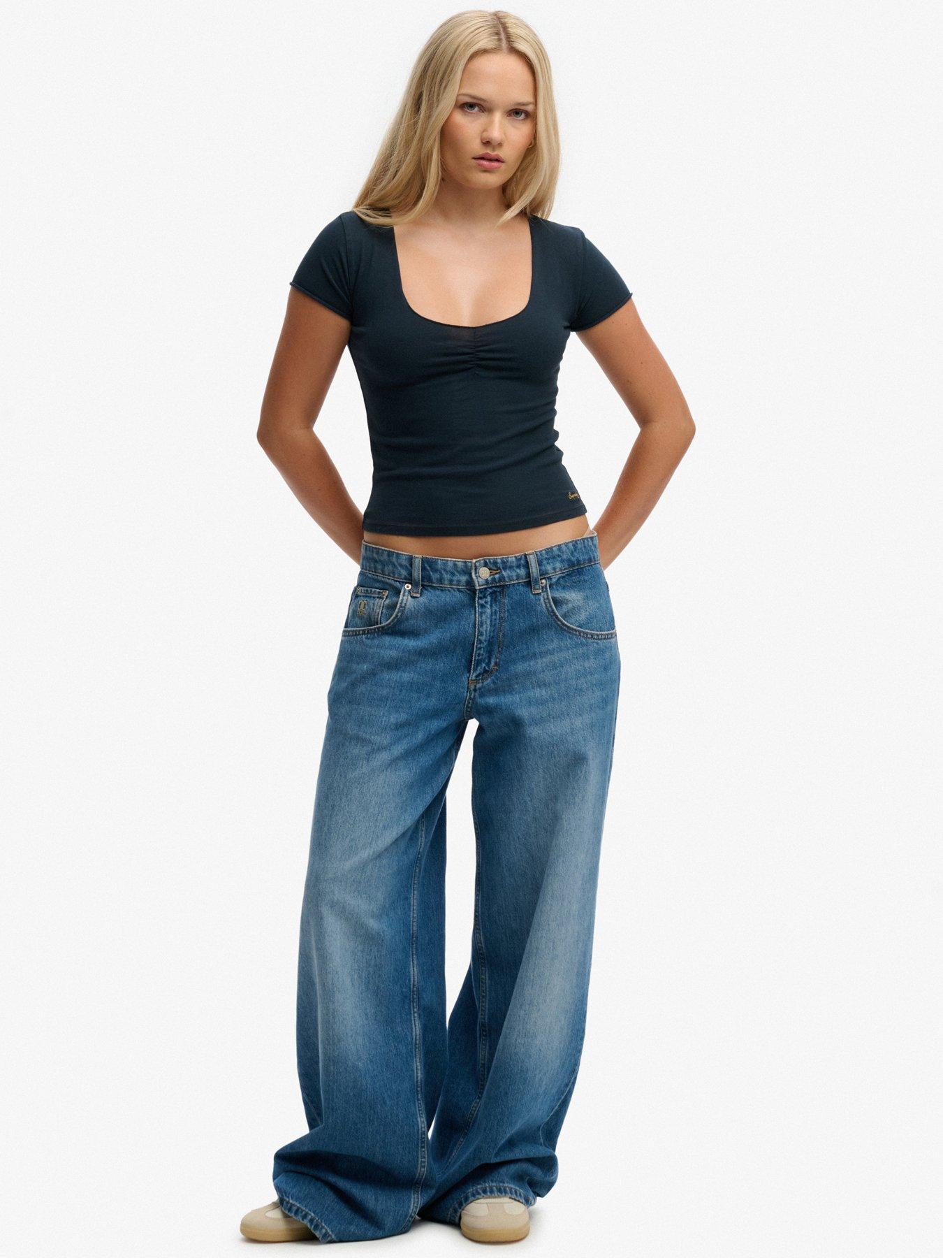  image of superdry-athletic-essentials-gathered-short-sleeve-top