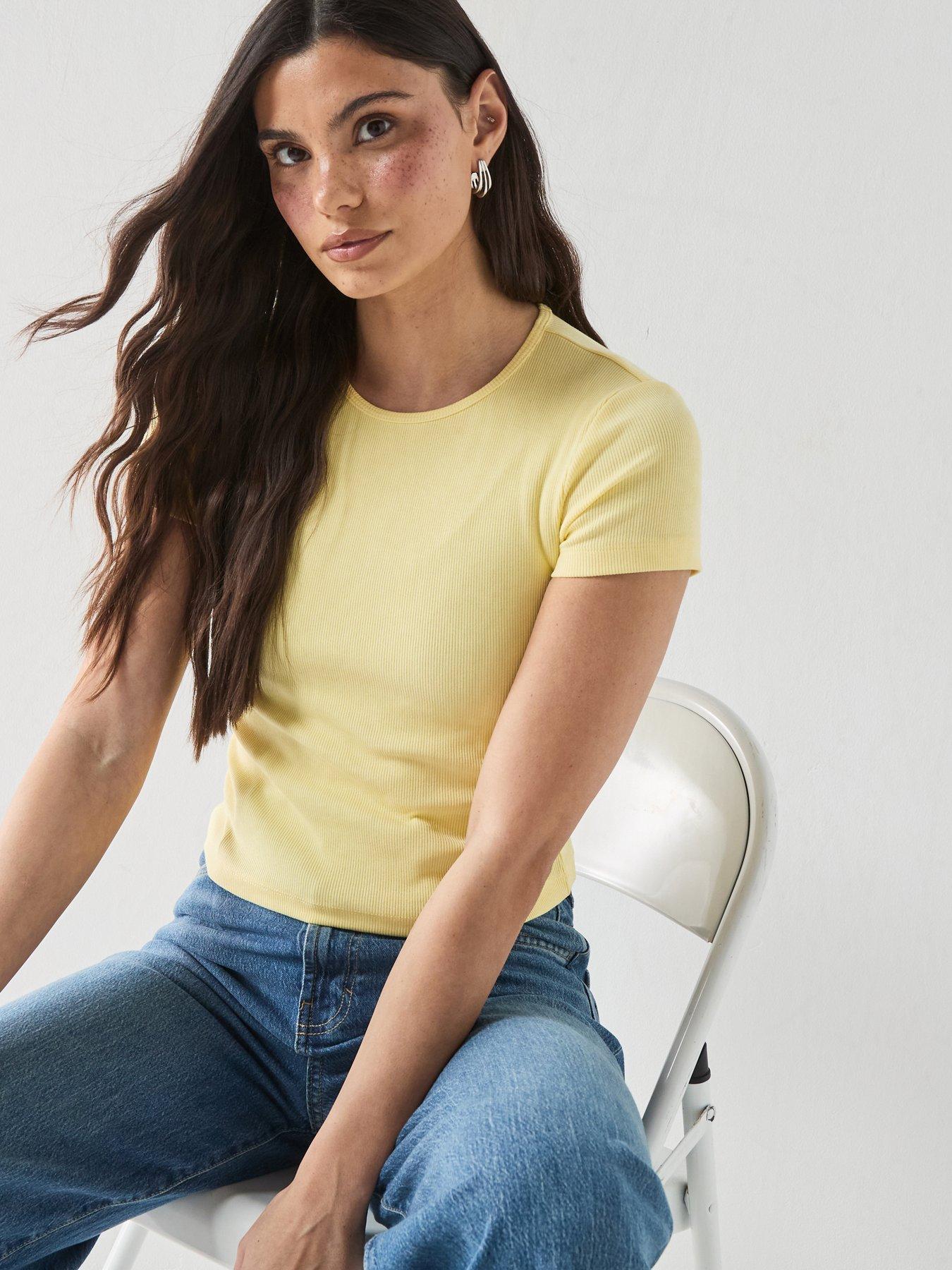 Vero Moda Vmchloe Short Sleeve Top  - Yellow