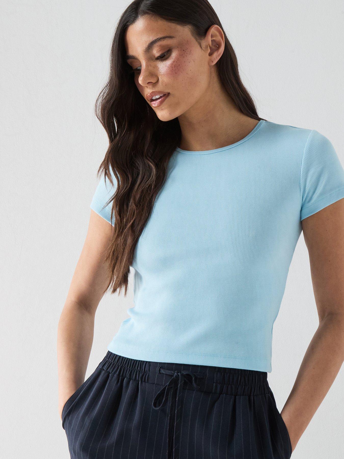 Vero Moda Vmchloe Short Sleeve Top - Blue