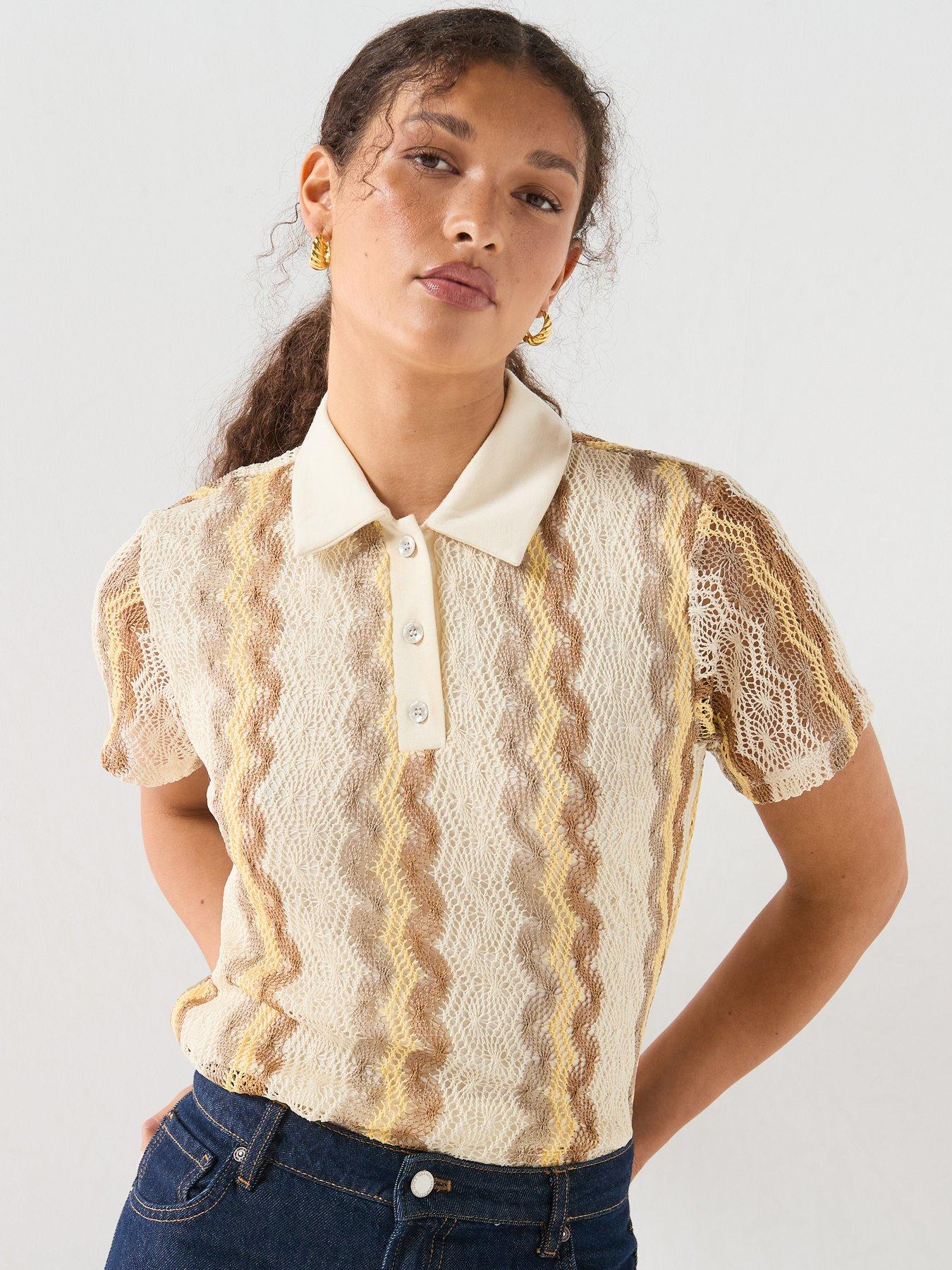 Vero Moda Vmteresa Short Sleeve Polo Top Jrs Ga - Grey