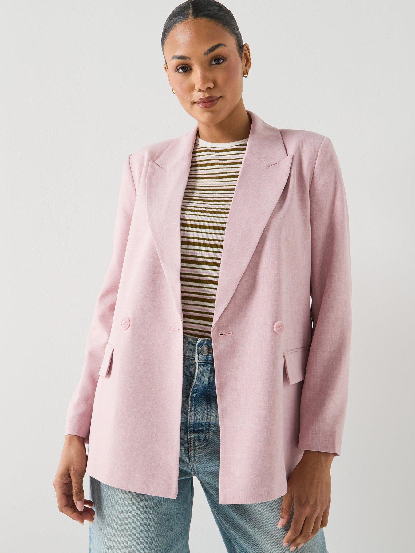 Image 1 of 5 of Vero Moda Vmcassidy Long Sleeve Loose Blazer - Pink