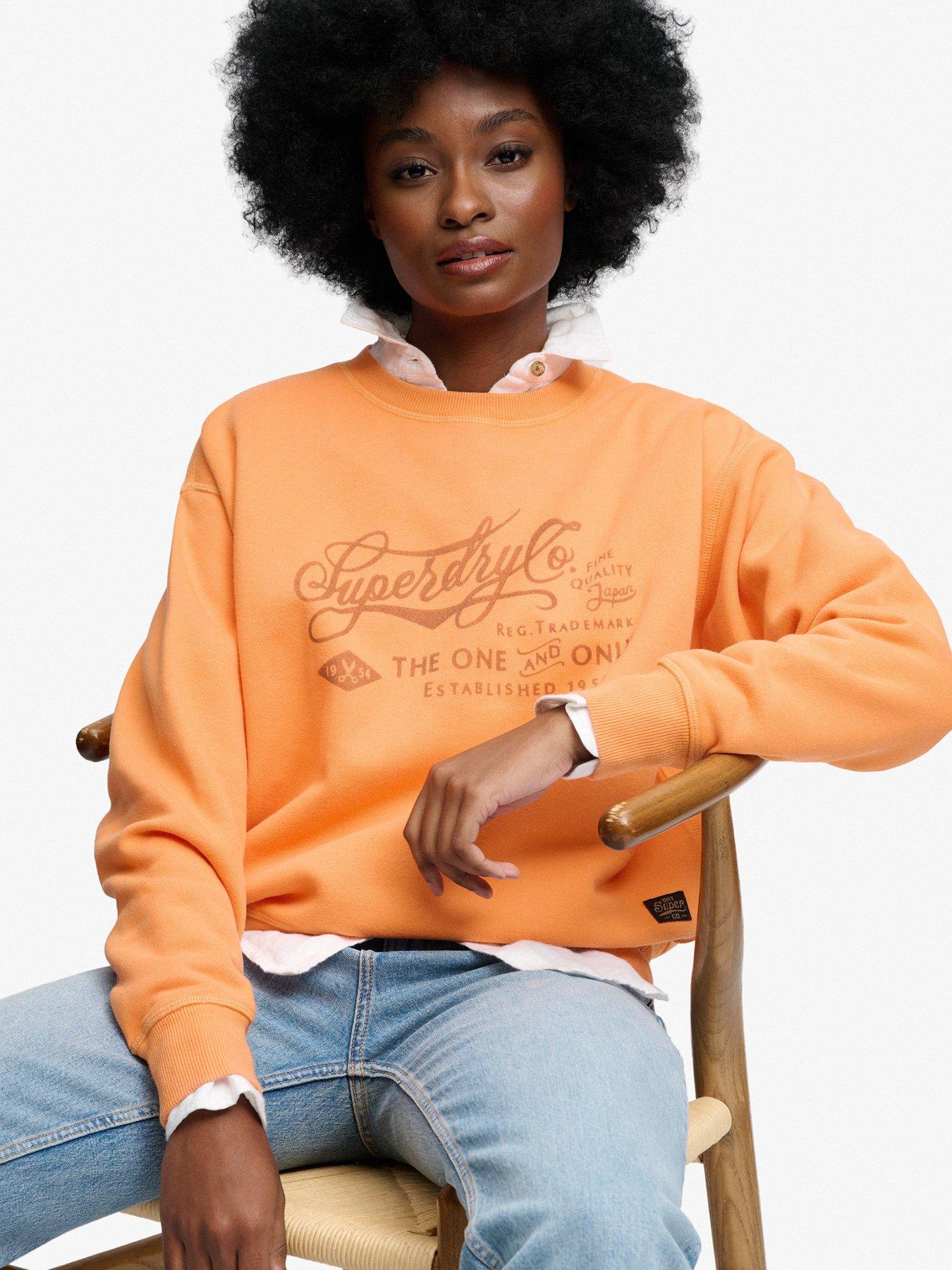Image 5 of 5 of Superdry Industry Worker Loose Crew Sweatshirt - Orange