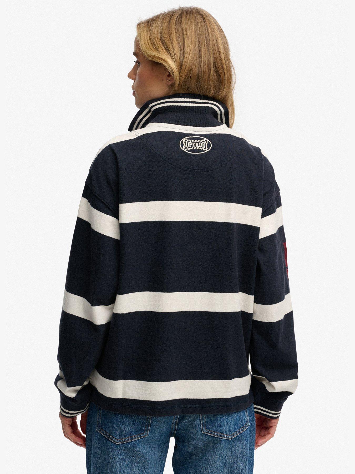  image of superdry-crest-stripe-rugby-top-blue