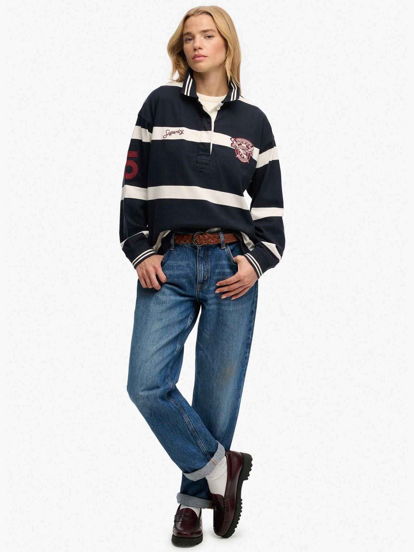  image of superdry-crest-stripe-rugby-top-blue