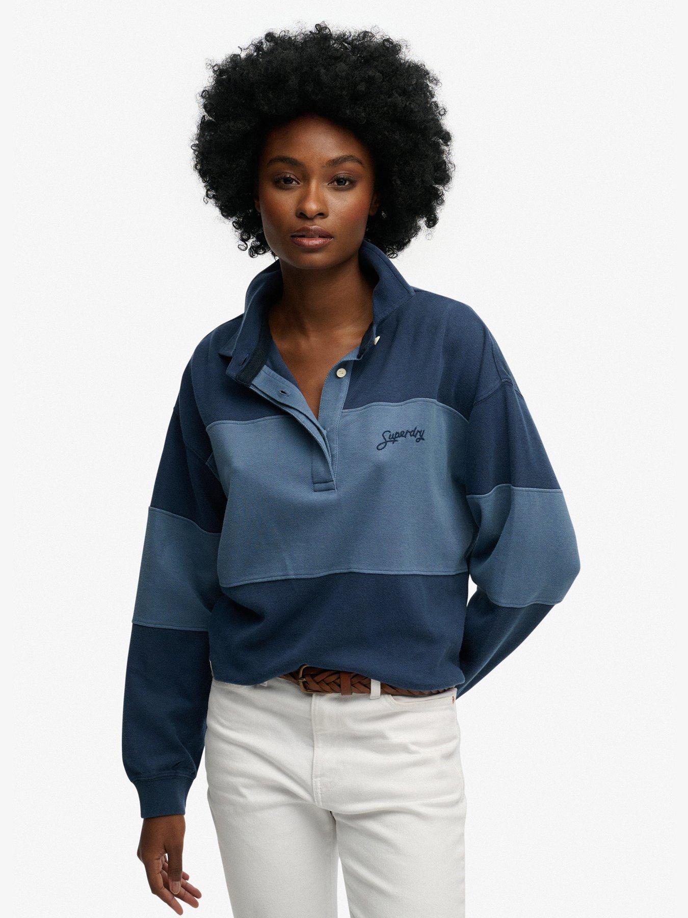 Superdry Heritage Pique Rugby Top - Blue