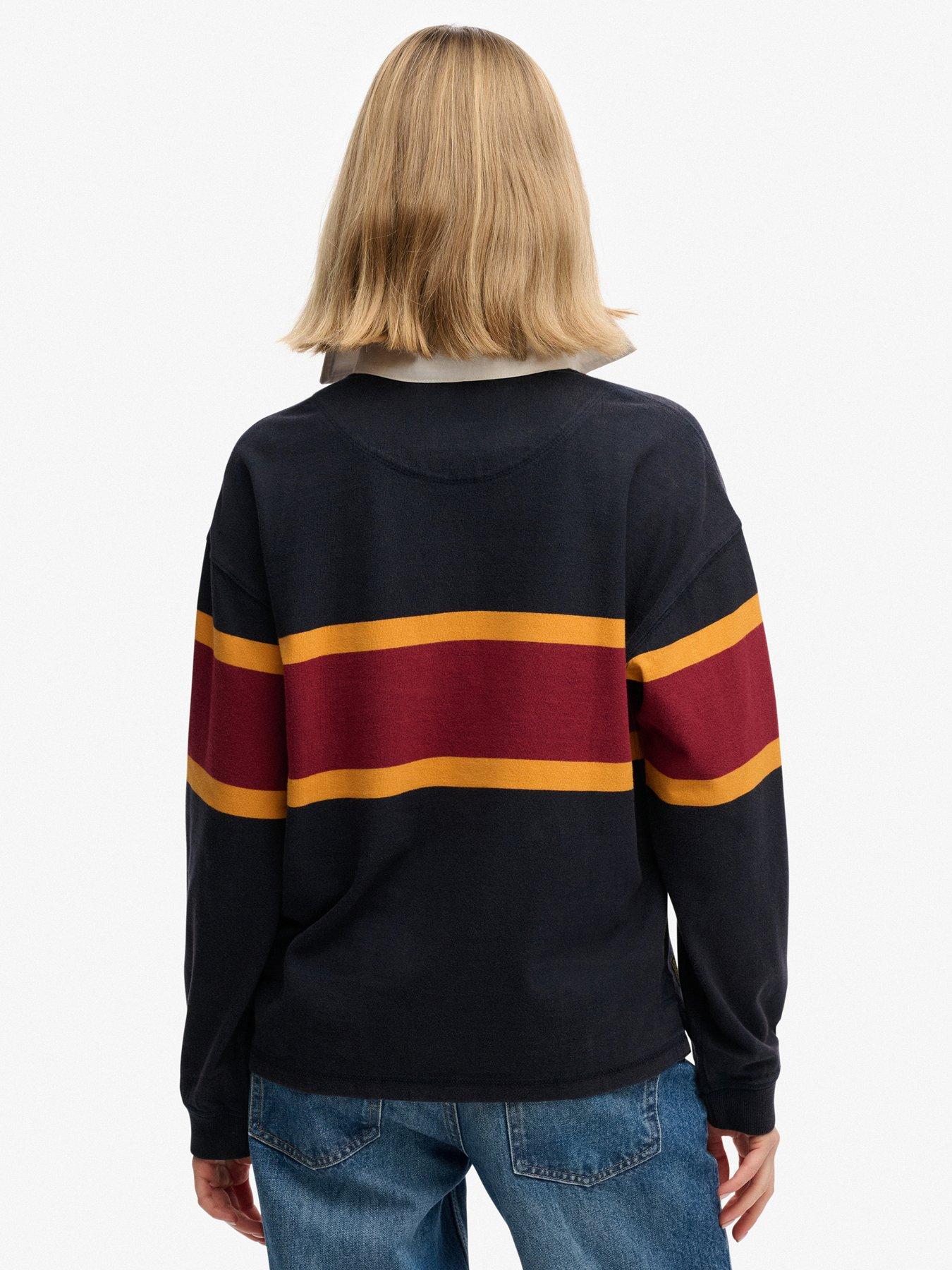 Image 2 of 5 of Superdry Heritage Stripe Rugby Top - Blue