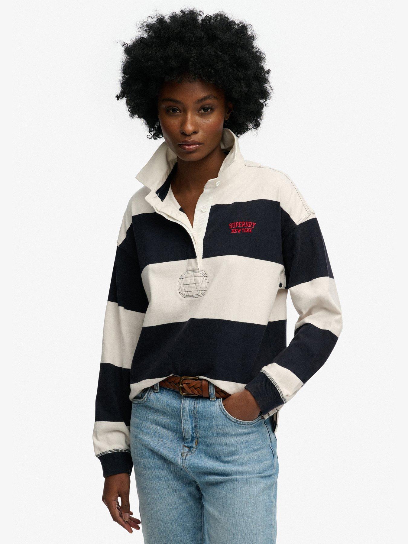 Superdry Heritage Stripe Rugby Top - Blue